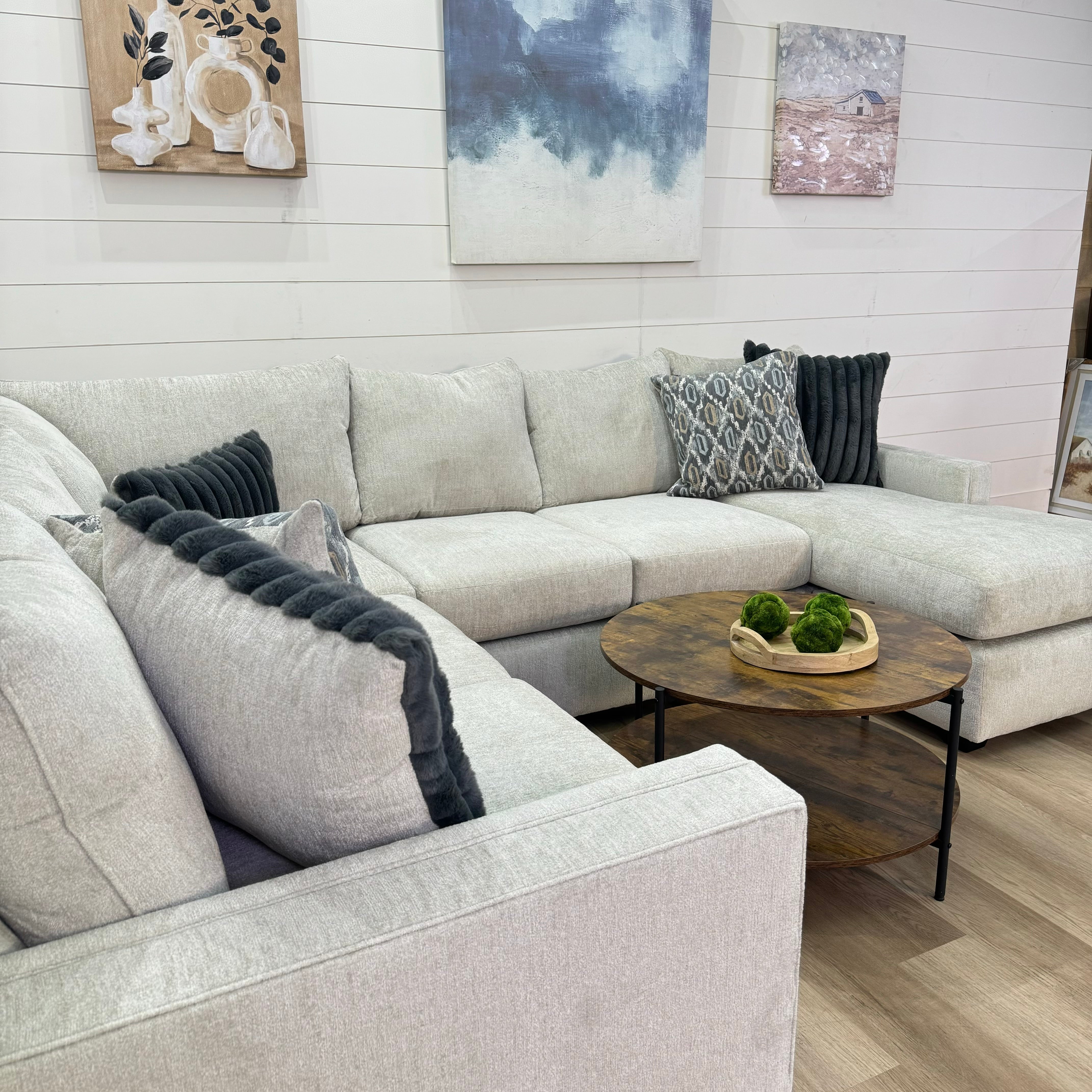 Harper Cream U Shape Reversible Chaise Sectional