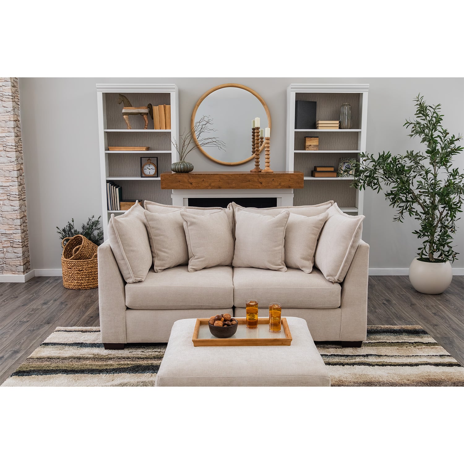 Atlas Modular Sectional In Ivory (Loveseat)