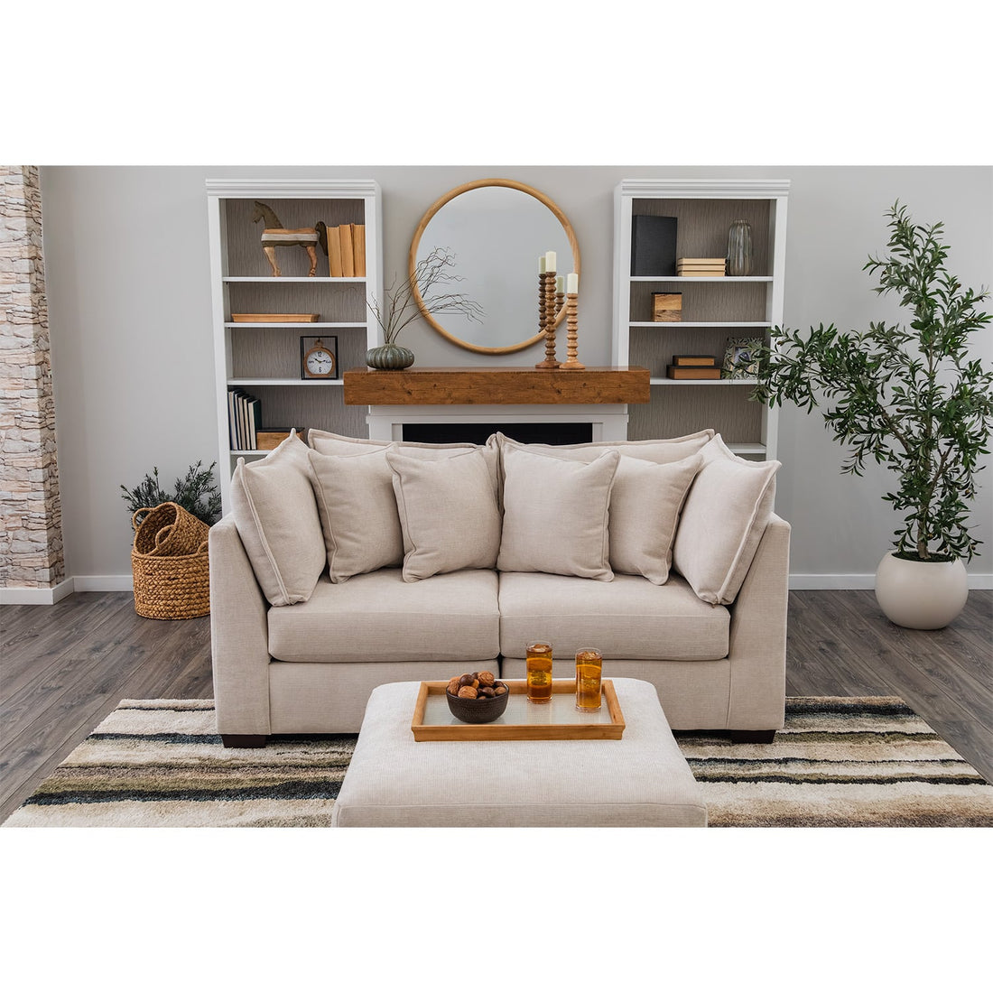Atlas Modular Sectional In Ivory (Loveseat)