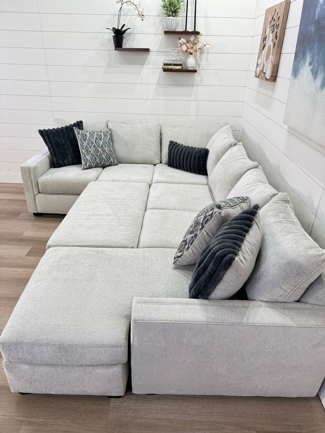 Harper Cream U Shape Reversible Chaise Sectional