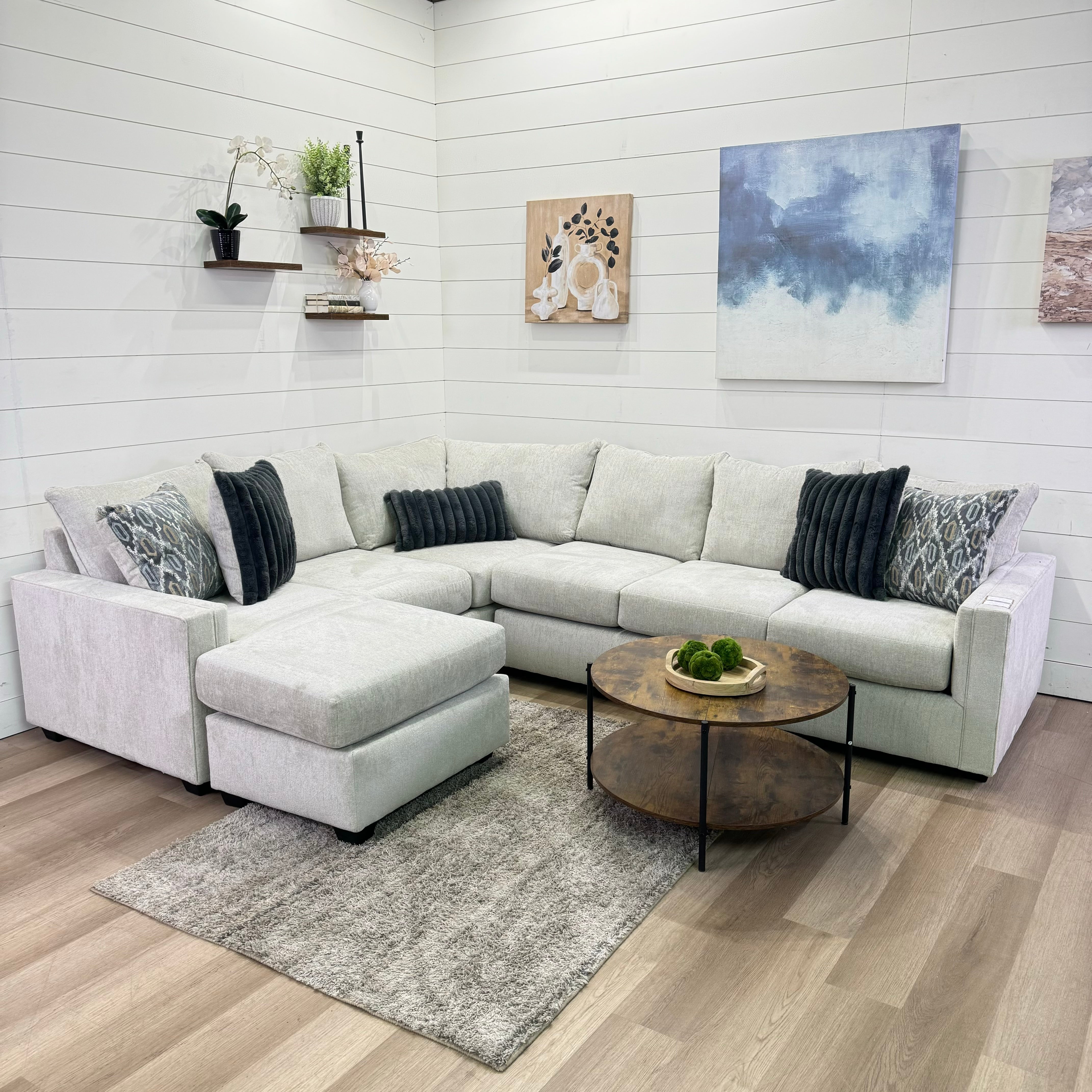 Harper Cream U Shape Reversible Chaise Sectional