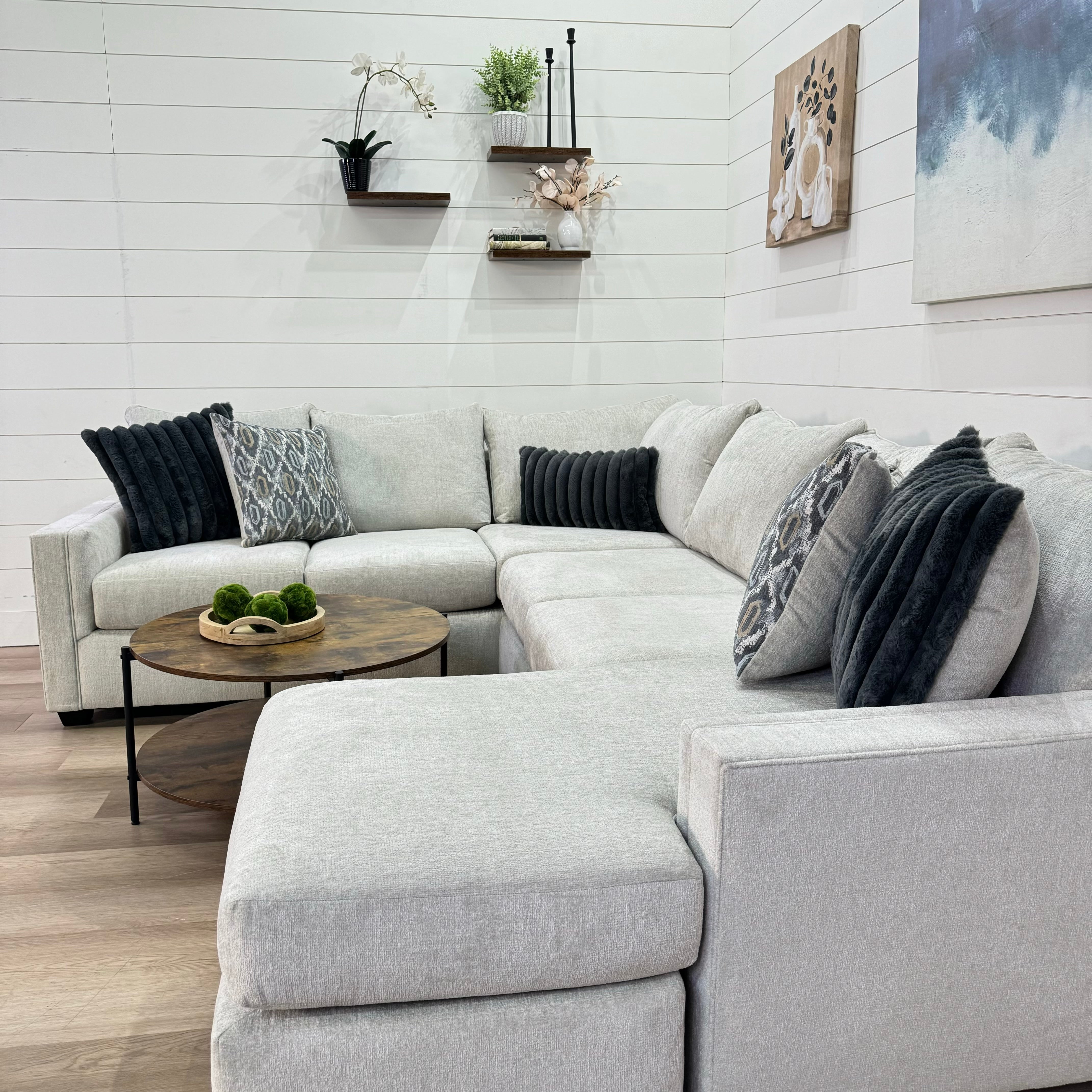 Harper Cream U Shape Reversible Chaise Sectional