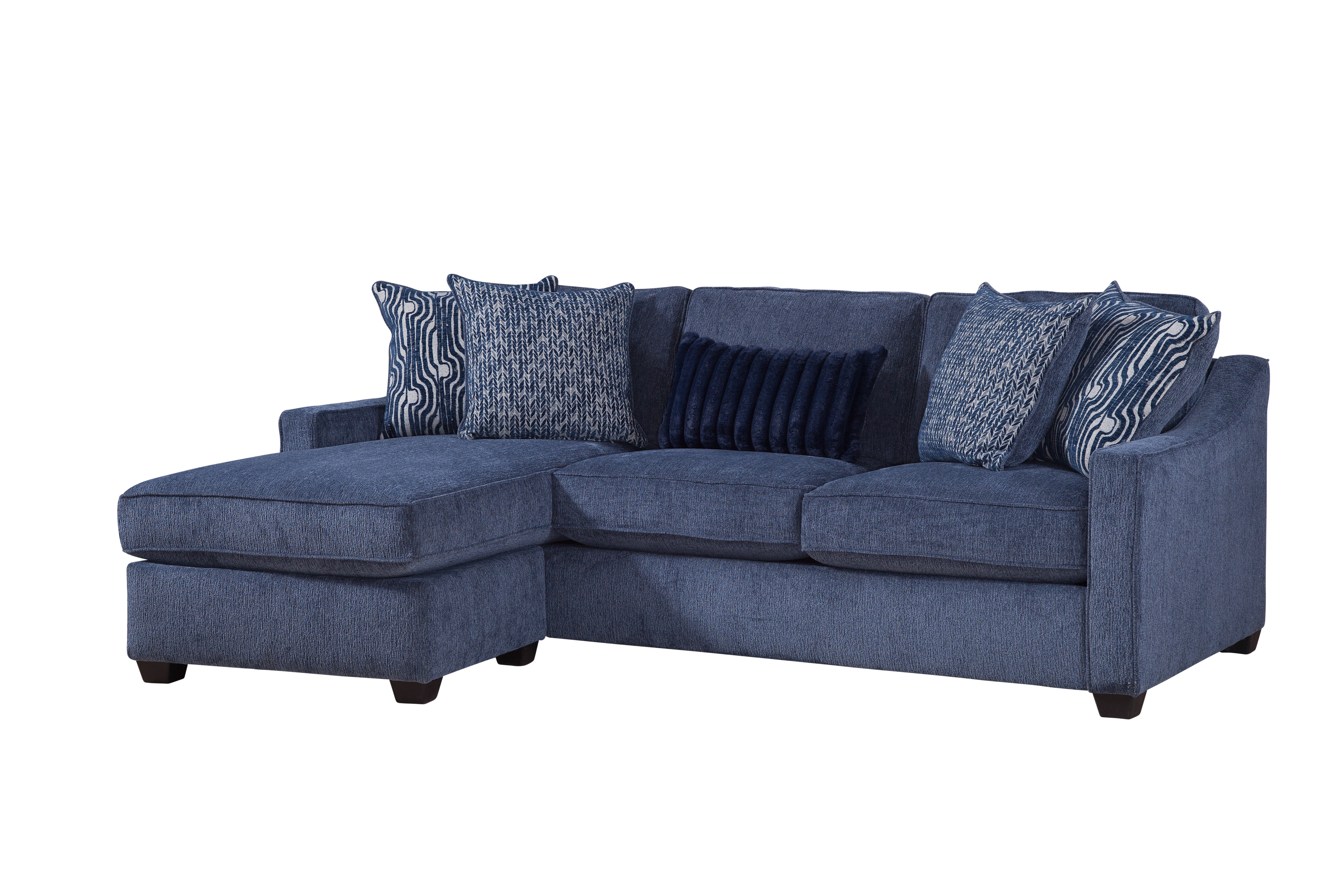 Michigan Blue Sectional Sofa Reversible Chaise
