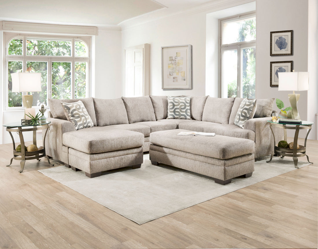 Bailey Cream U Shape Reversible Chaise Sectional
