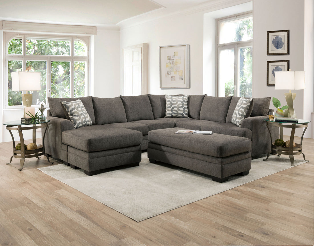 🇺🇸SPECIAL! Bailey Charcoal U Shape Reversible Chaise Sectional