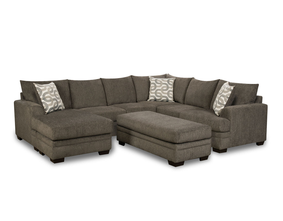 🇺🇸SPECIAL! Bailey Charcoal U Shape Reversible Chaise Sectional