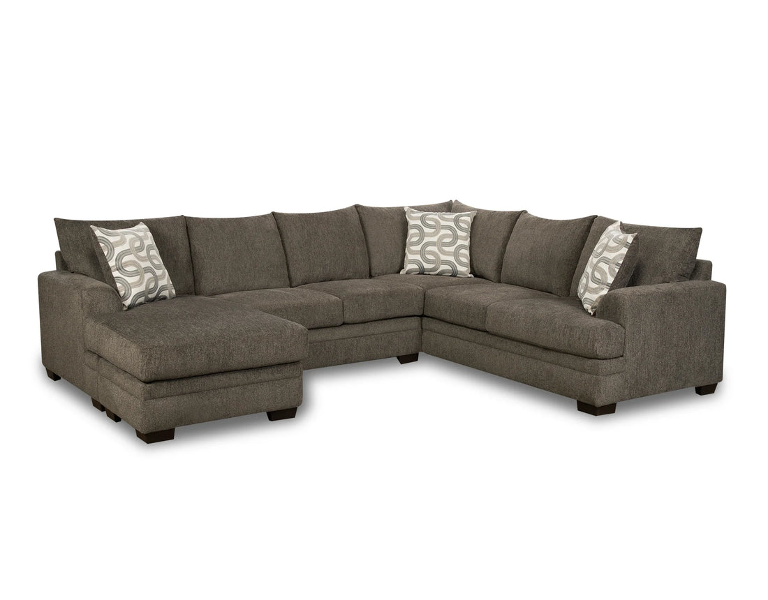 🇺🇸SPECIAL! Bailey Charcoal U Shape Reversible Chaise Sectional