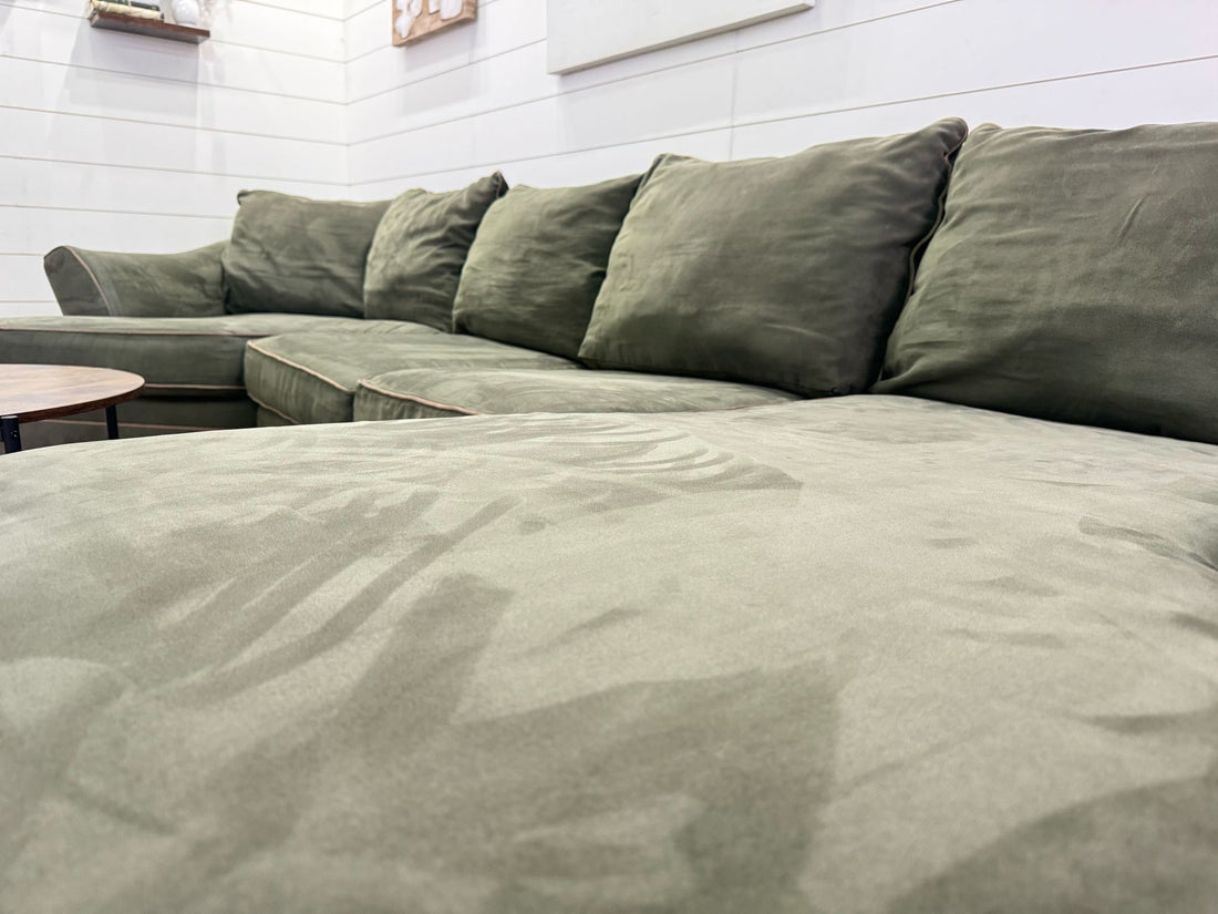 Sage Green Cuddler Chaise Sectional