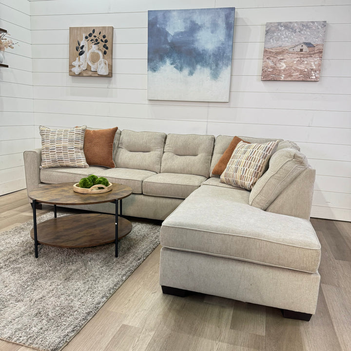 Weston Oatmeal Beige Chaise Sectional Sofa