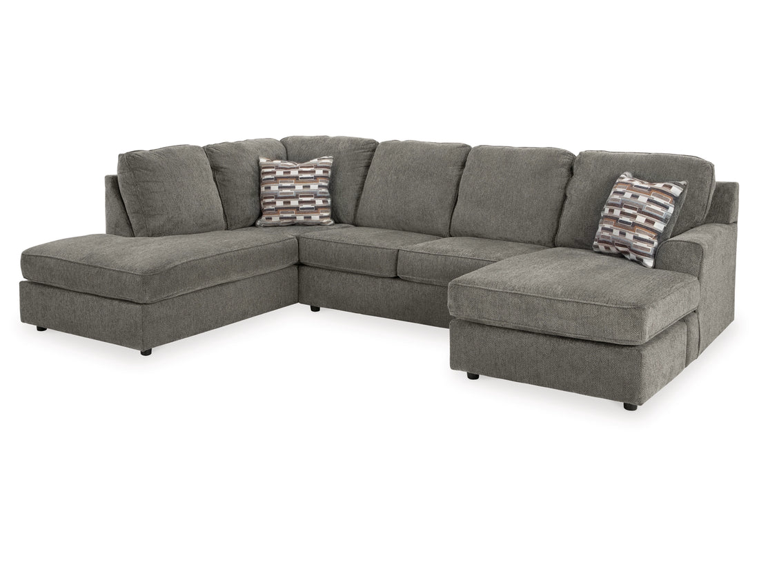 Hudson Double Chaise Sectional Sofa W/Ottoman