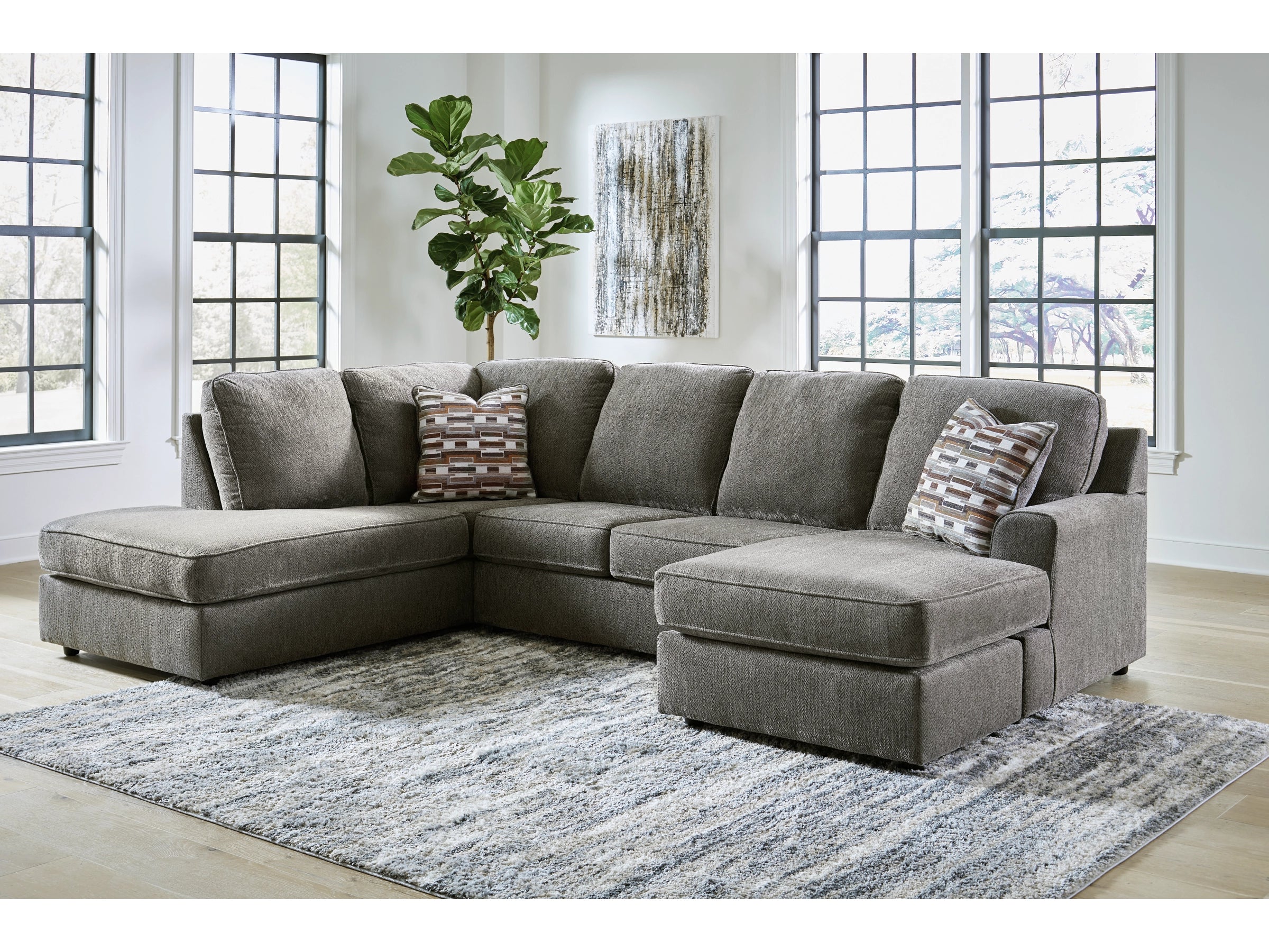 Hudson Double Chaise Sectional Sofa W/Ottoman