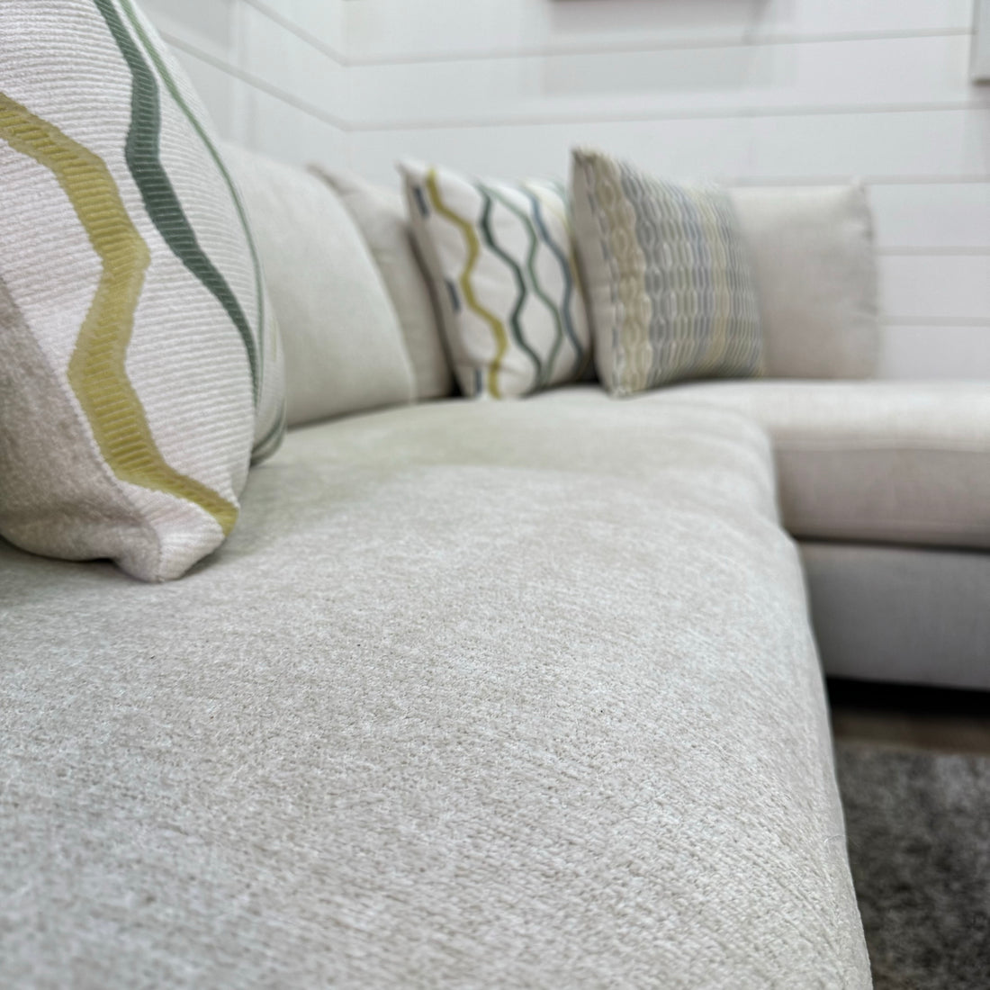 Sahara Cream Two Piece Chaise Sectional