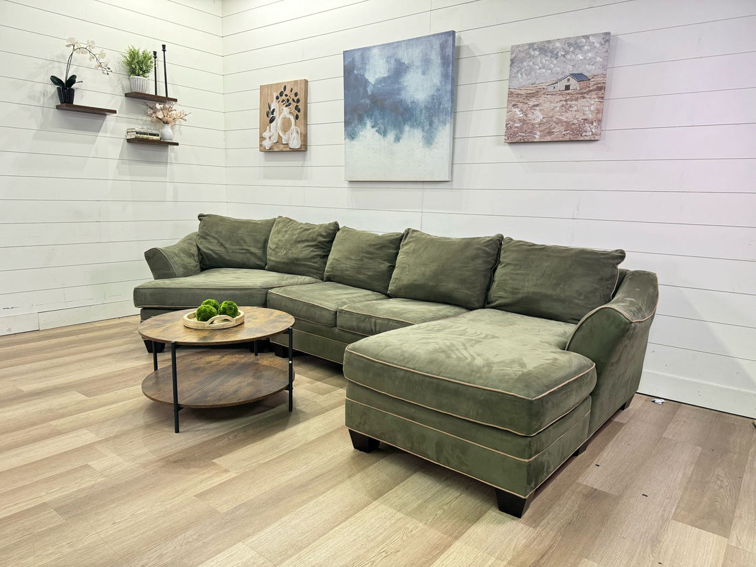 Sage Green Cuddler Chaise Sectional