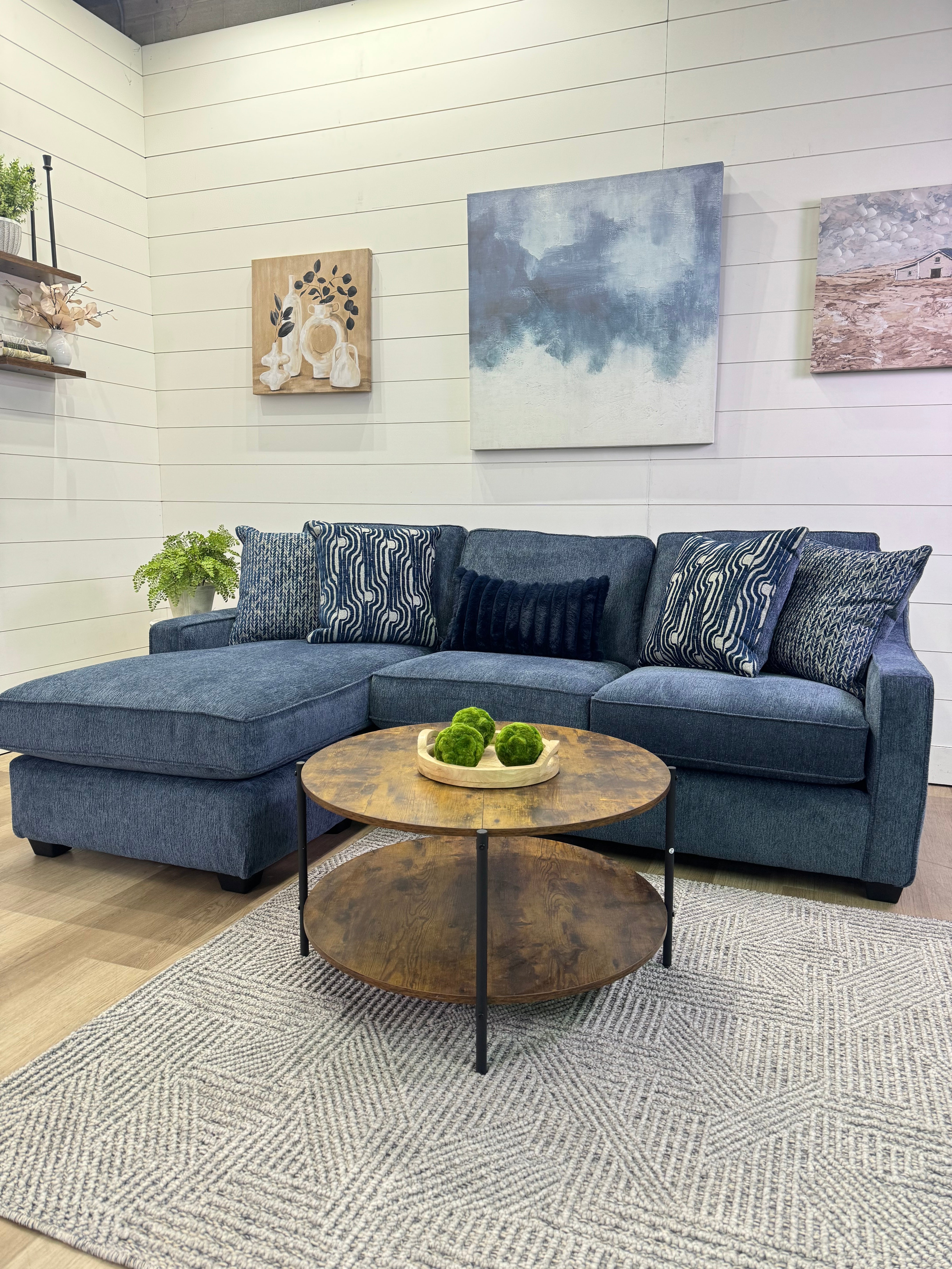 🔥 BF SPECIAL! - Michigan Blue Sectional Sofa Reversible Chaise