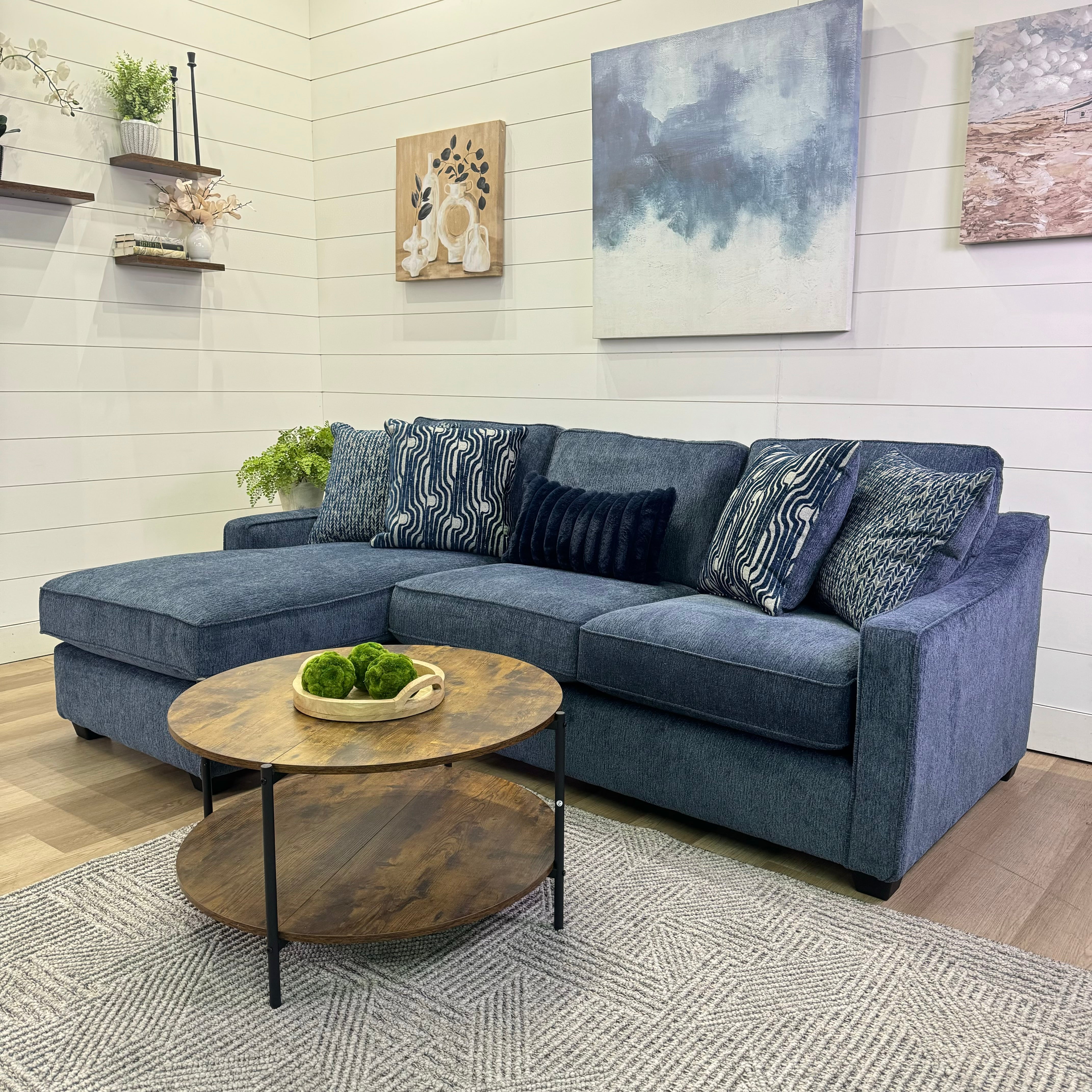 🔥 BF SPECIAL! - Michigan Blue Sectional Sofa Reversible Chaise