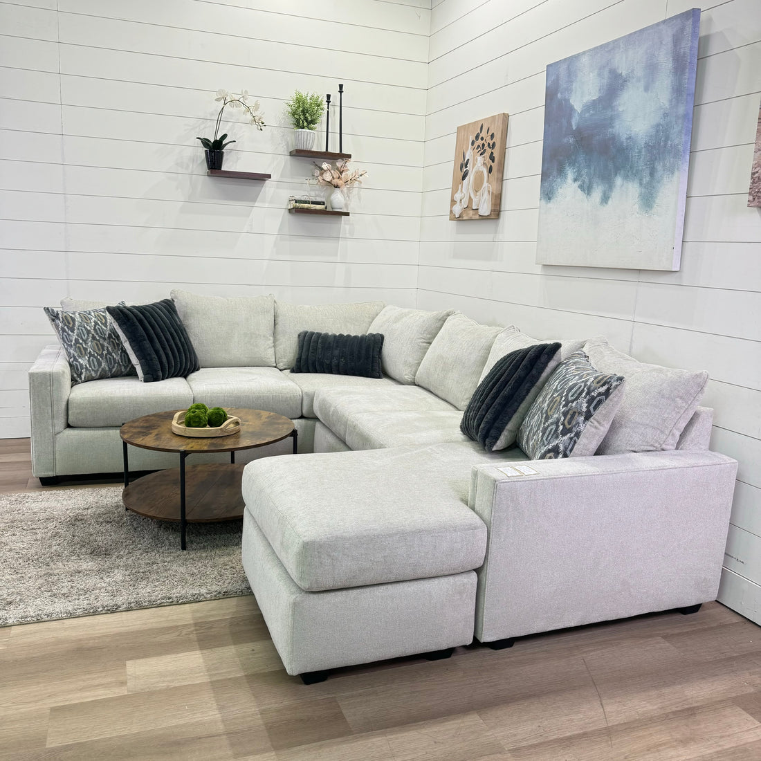 Harper Cream U Shape Reversible Chaise Sectional