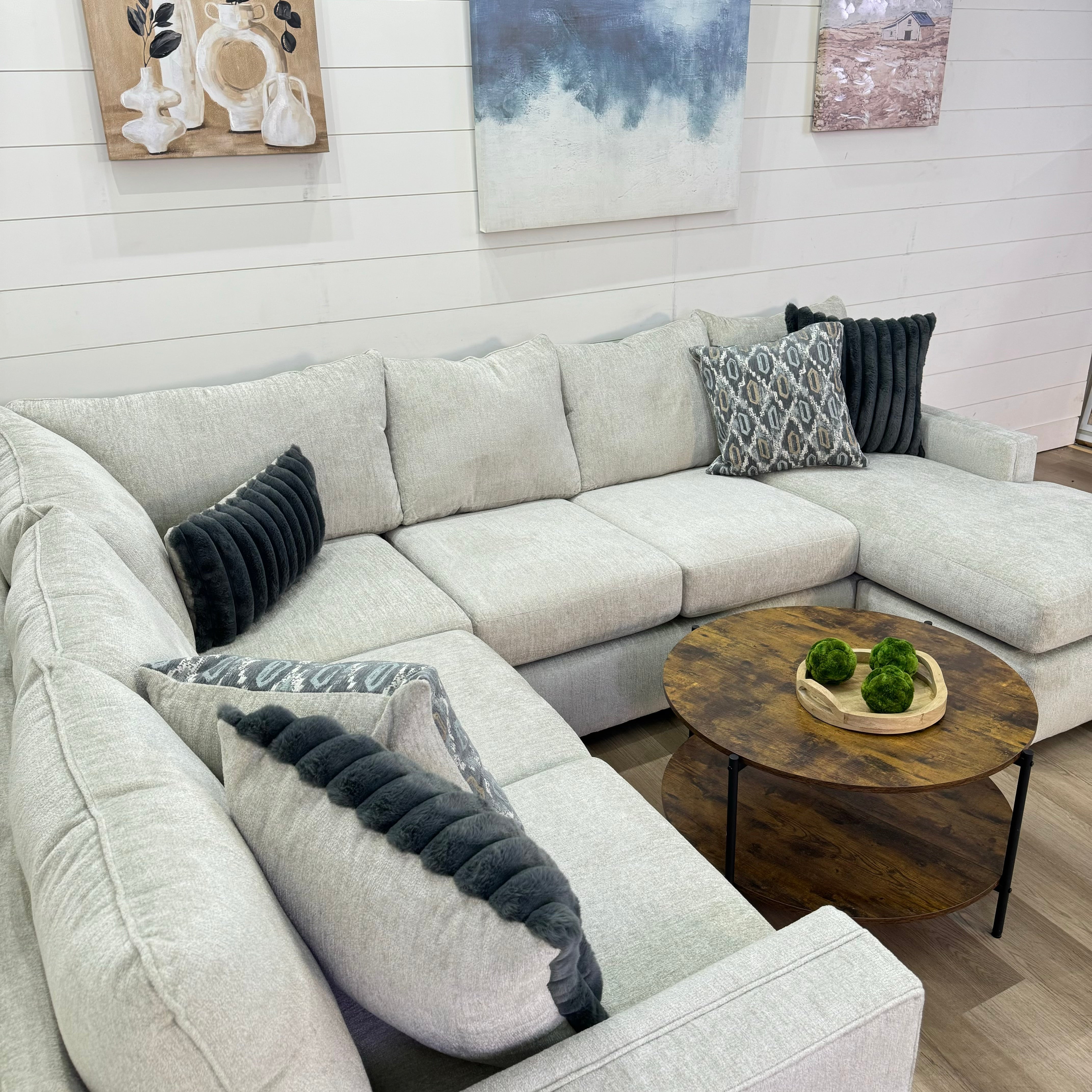 Harper Cream U Shape Reversible Chaise Sectional