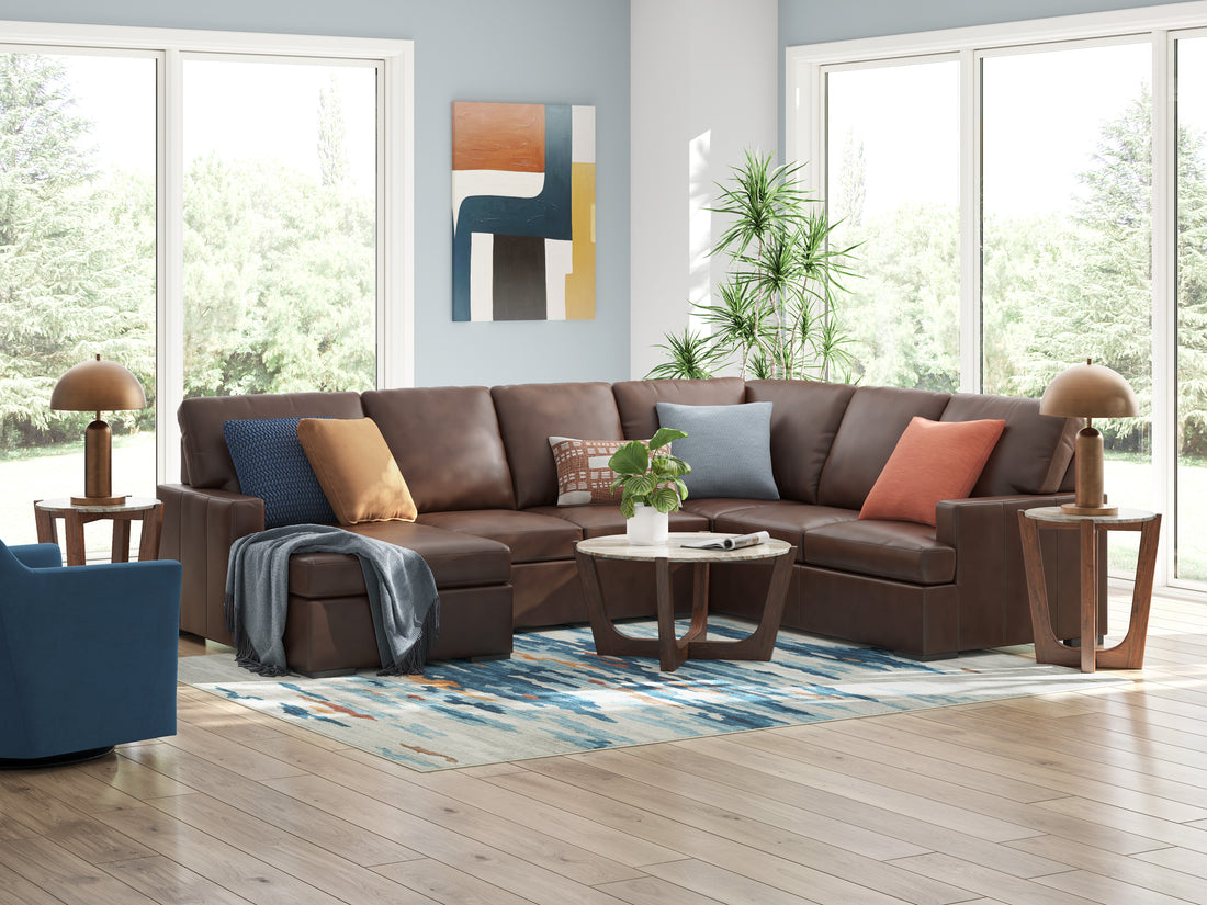 Beckett Leather U Shape Sectional Sofa (Customizable)