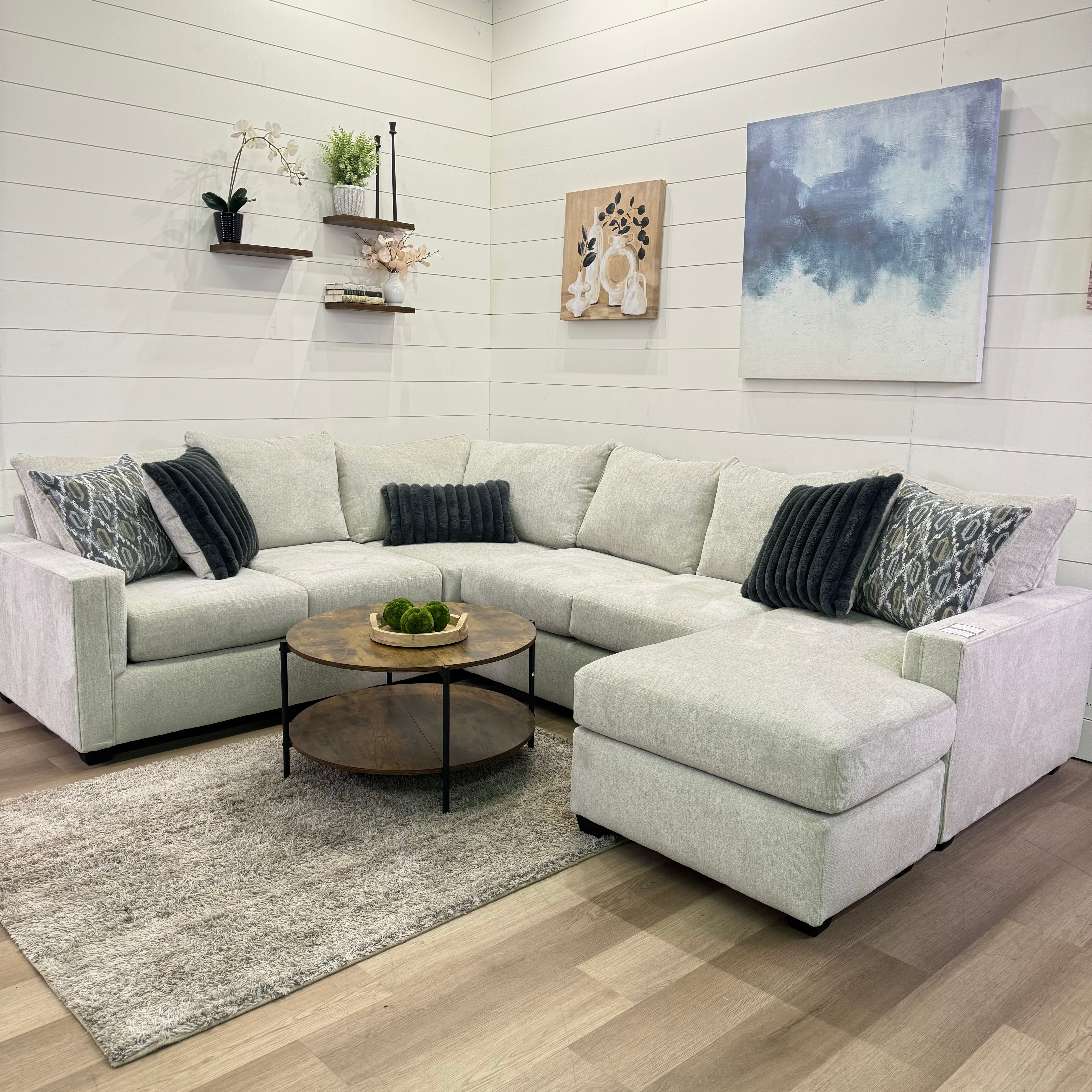 Harper Cream U Shape Reversible Chaise Sectional