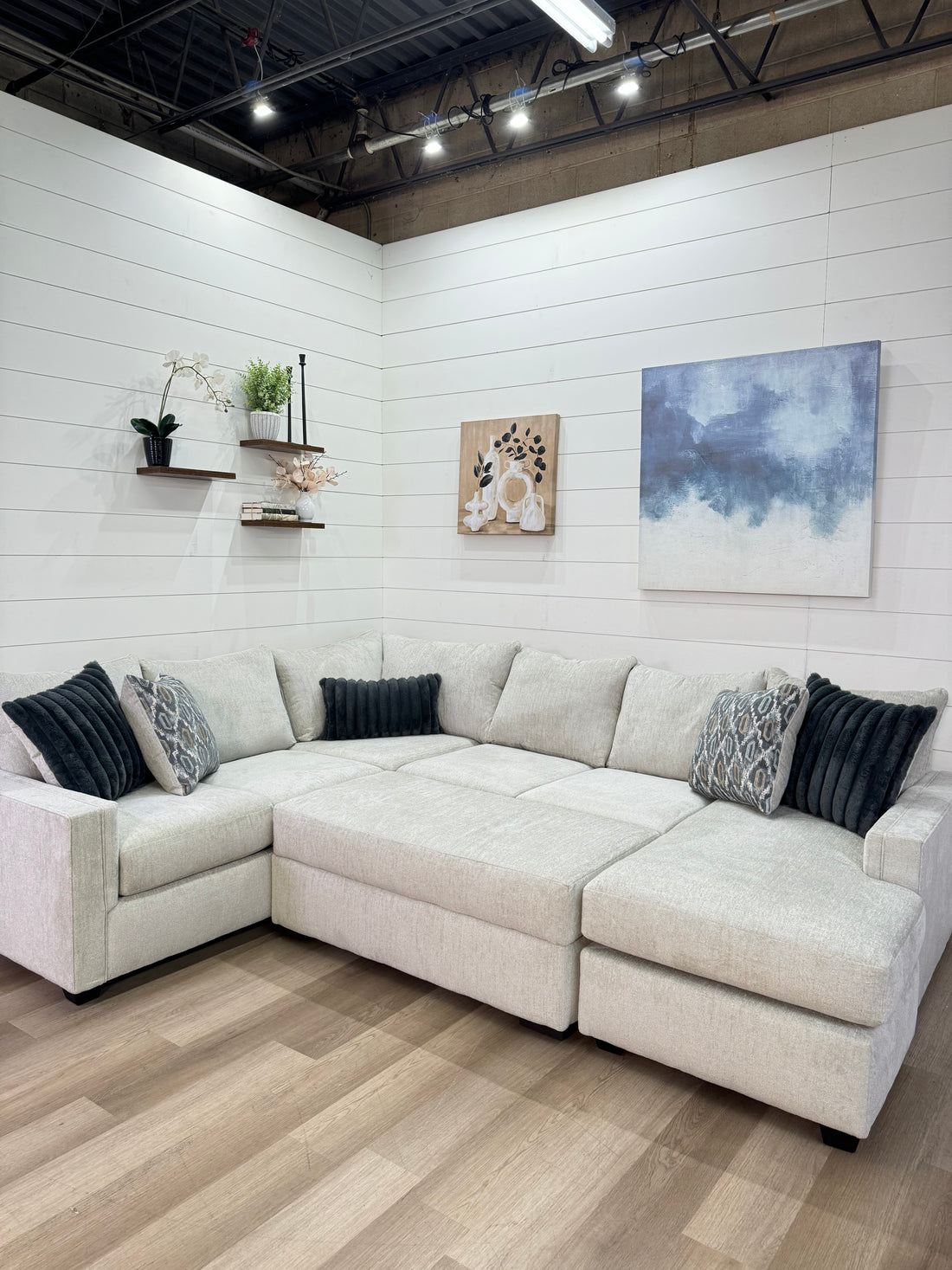 Harper Cream U Shape Reversible Chaise Sectional