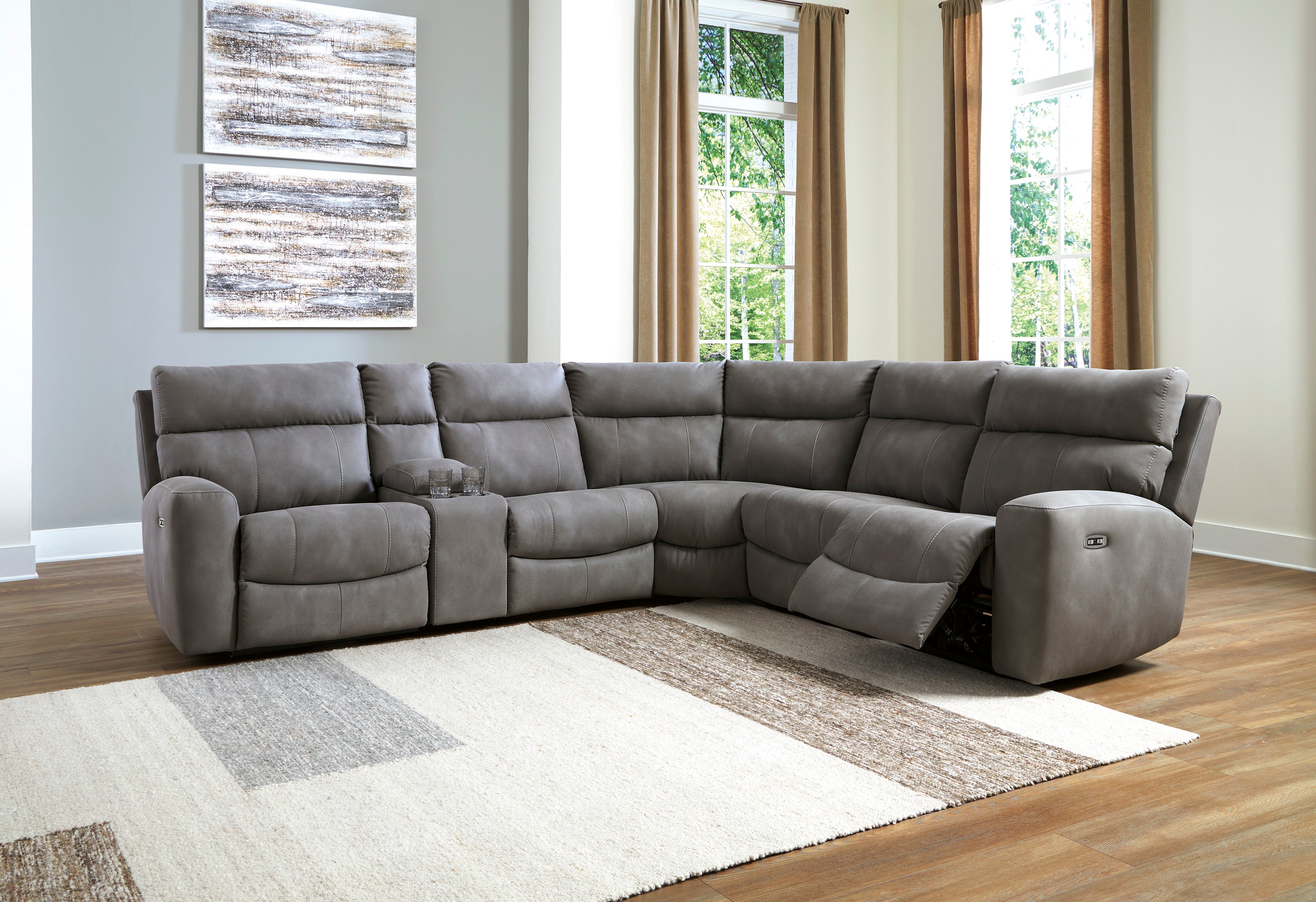 Canyon Modular Reclining Sectional In Slate (Customizable)
