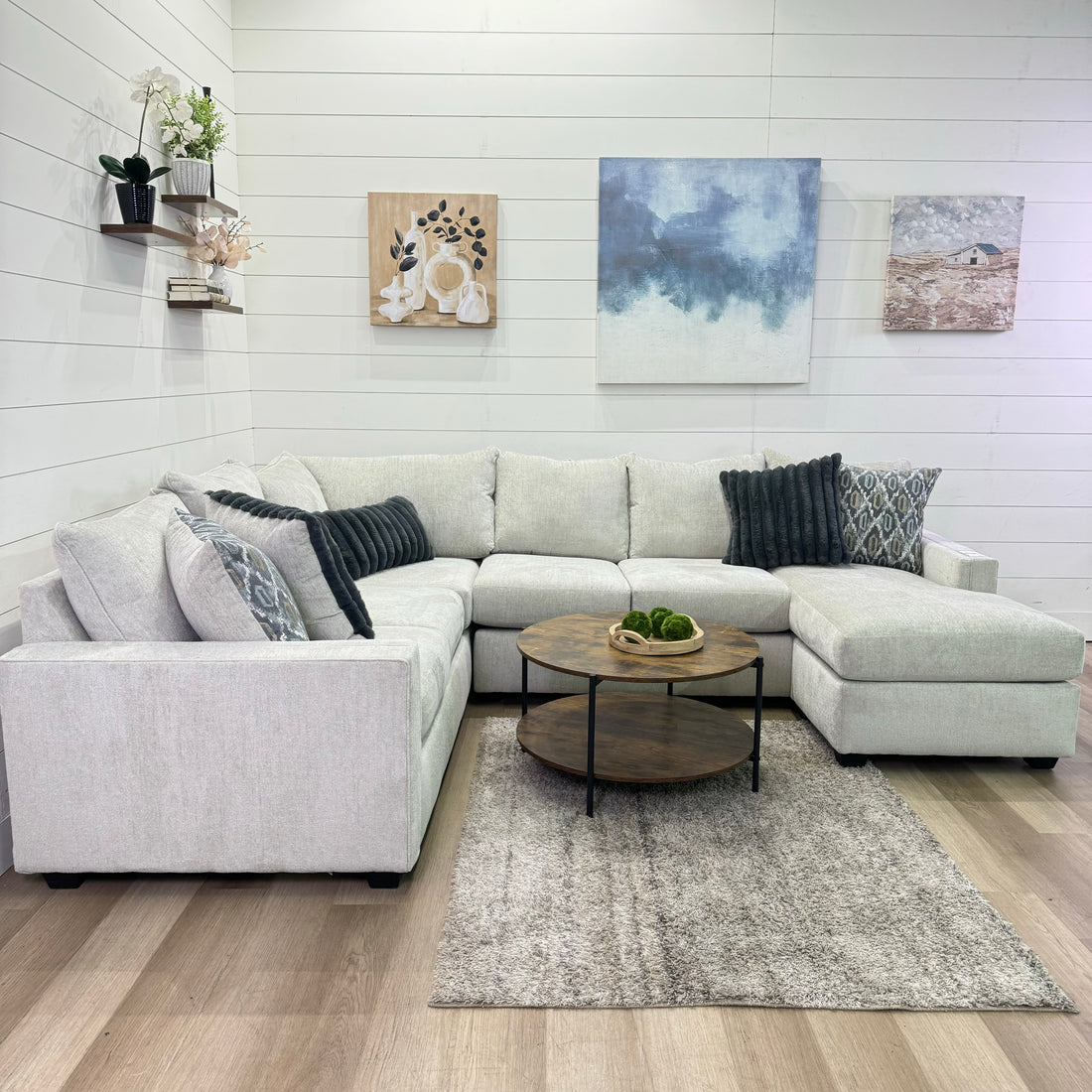 Harper Cream U Shape Reversible Chaise Sectional