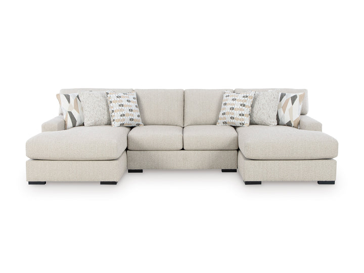 Aria Modular Sectional Dual Chaise In Pebble (Customizable)