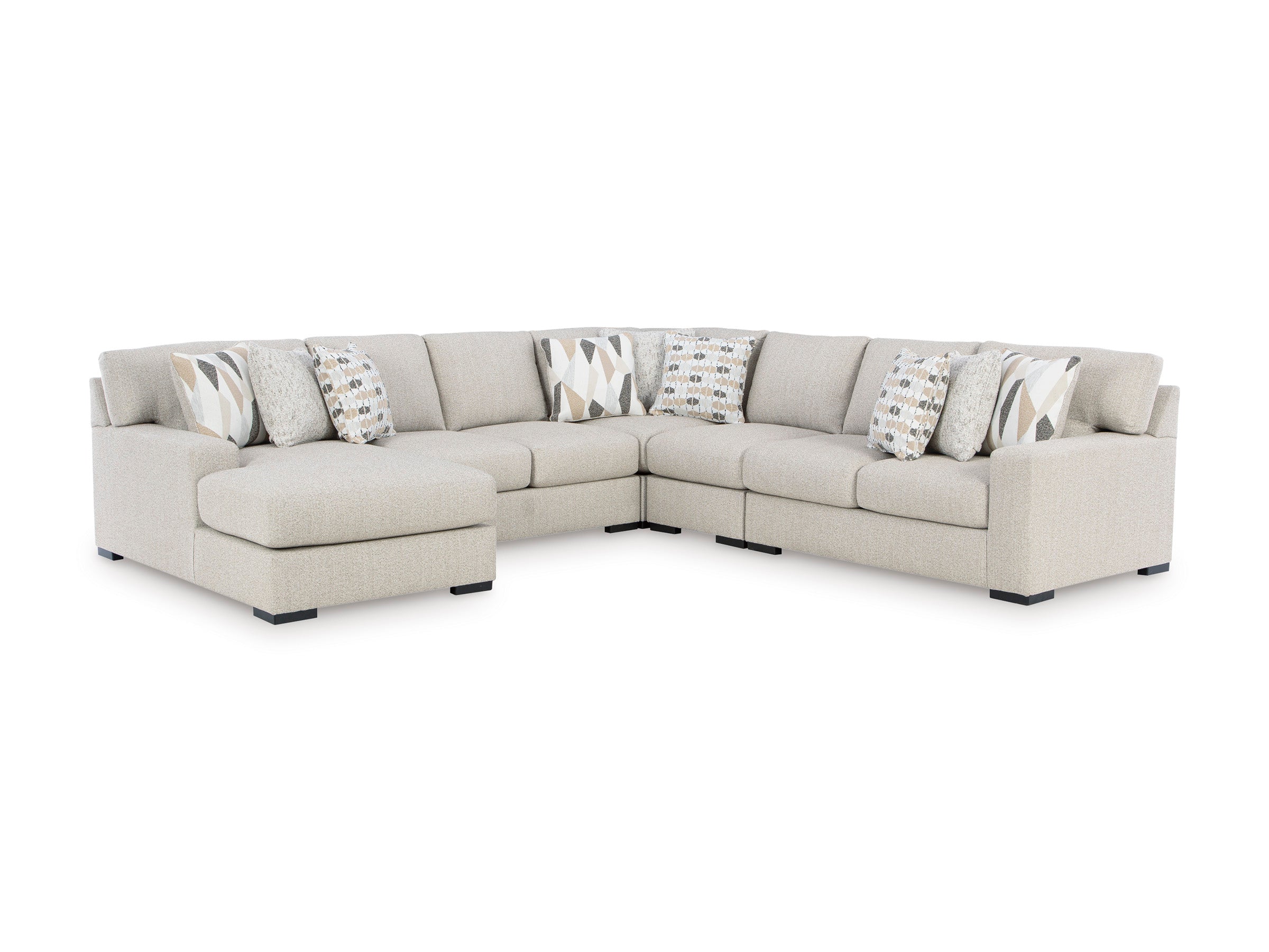 Aria Modular U Shape Sectional In Pebble (Customizable)