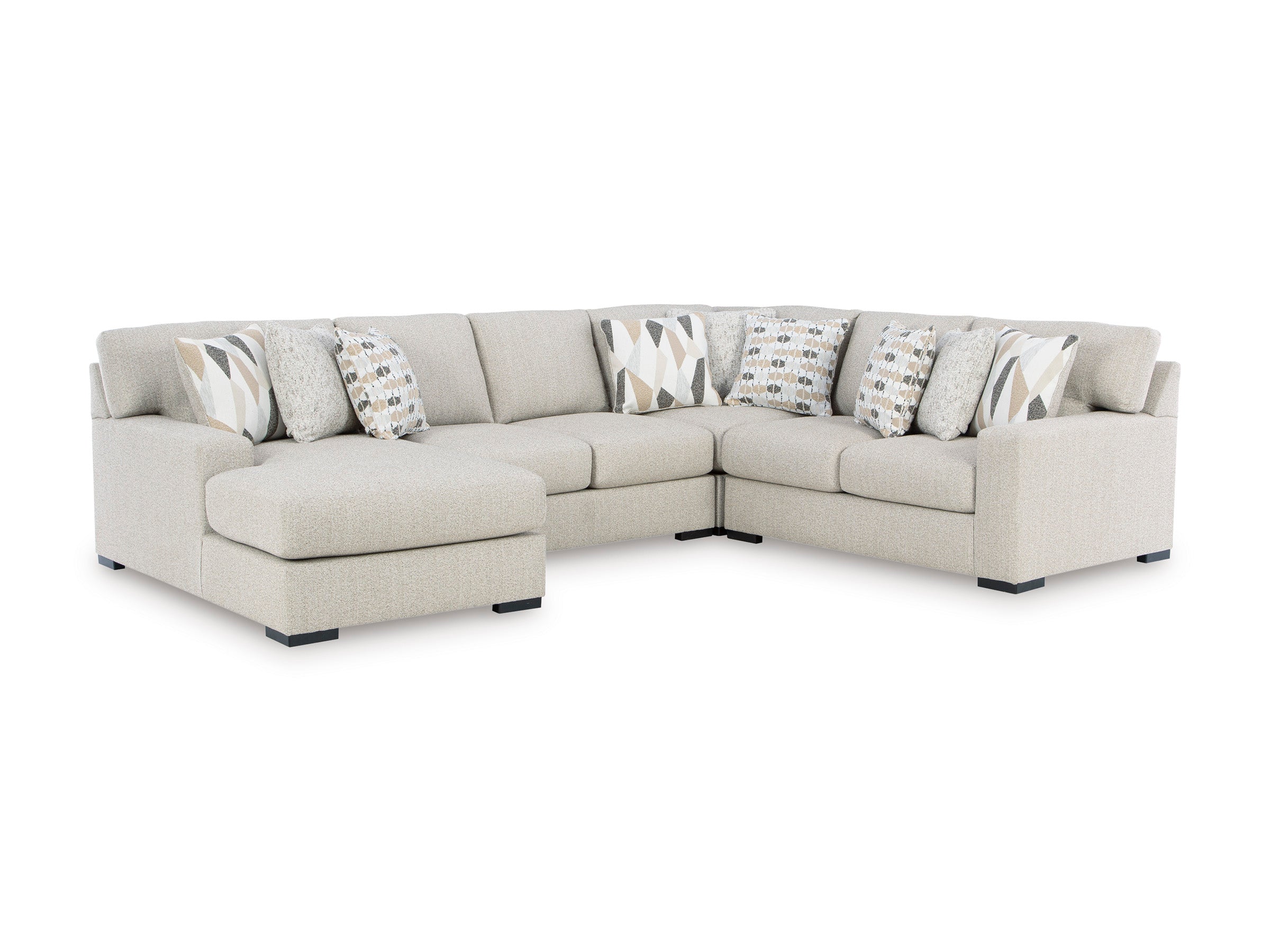 Aria Modular U Shape Sectional In Pebble (Customizable)