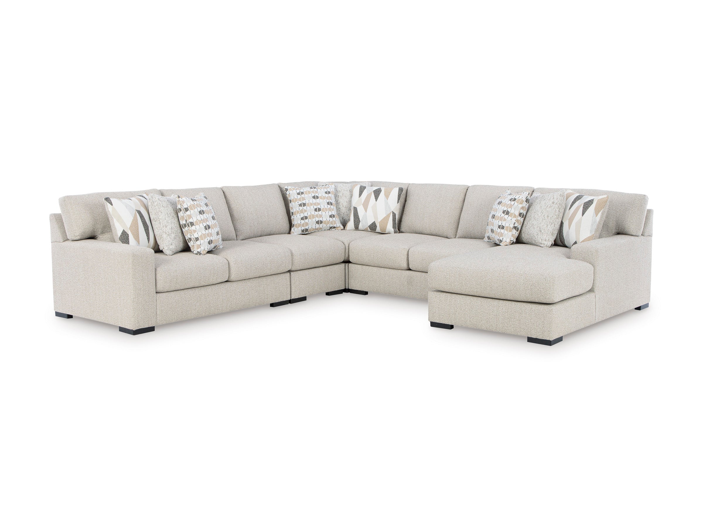 Aria Modular U Shape Sectional In Pebble (Customizable)