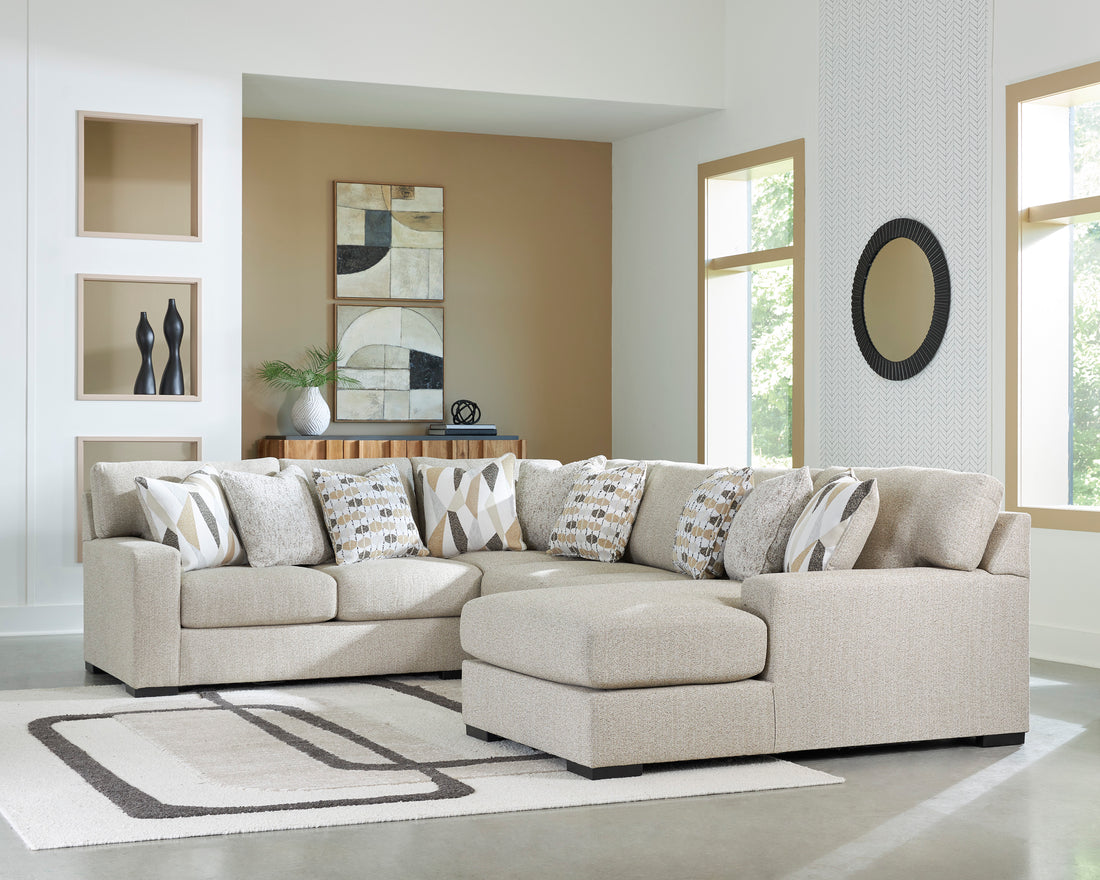 Aria Modular U Shape Sectional In Pebble (Customizable)