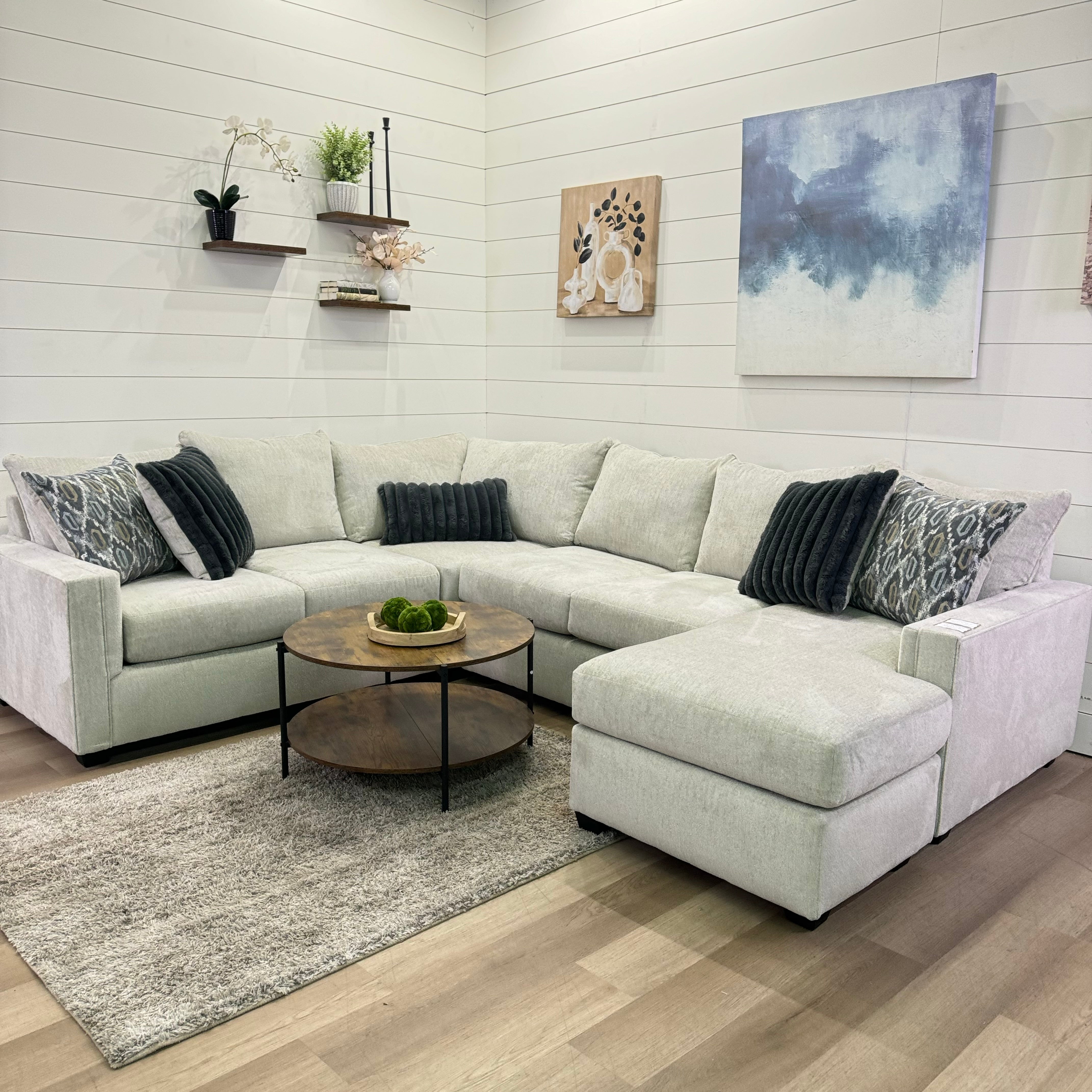 Harper Cream U Shape Reversible Chaise Sectional