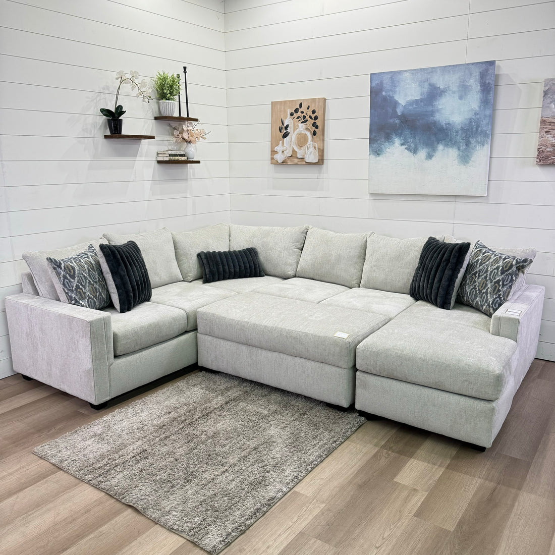 Harper Cream U Shape Reversible Chaise Sectional
