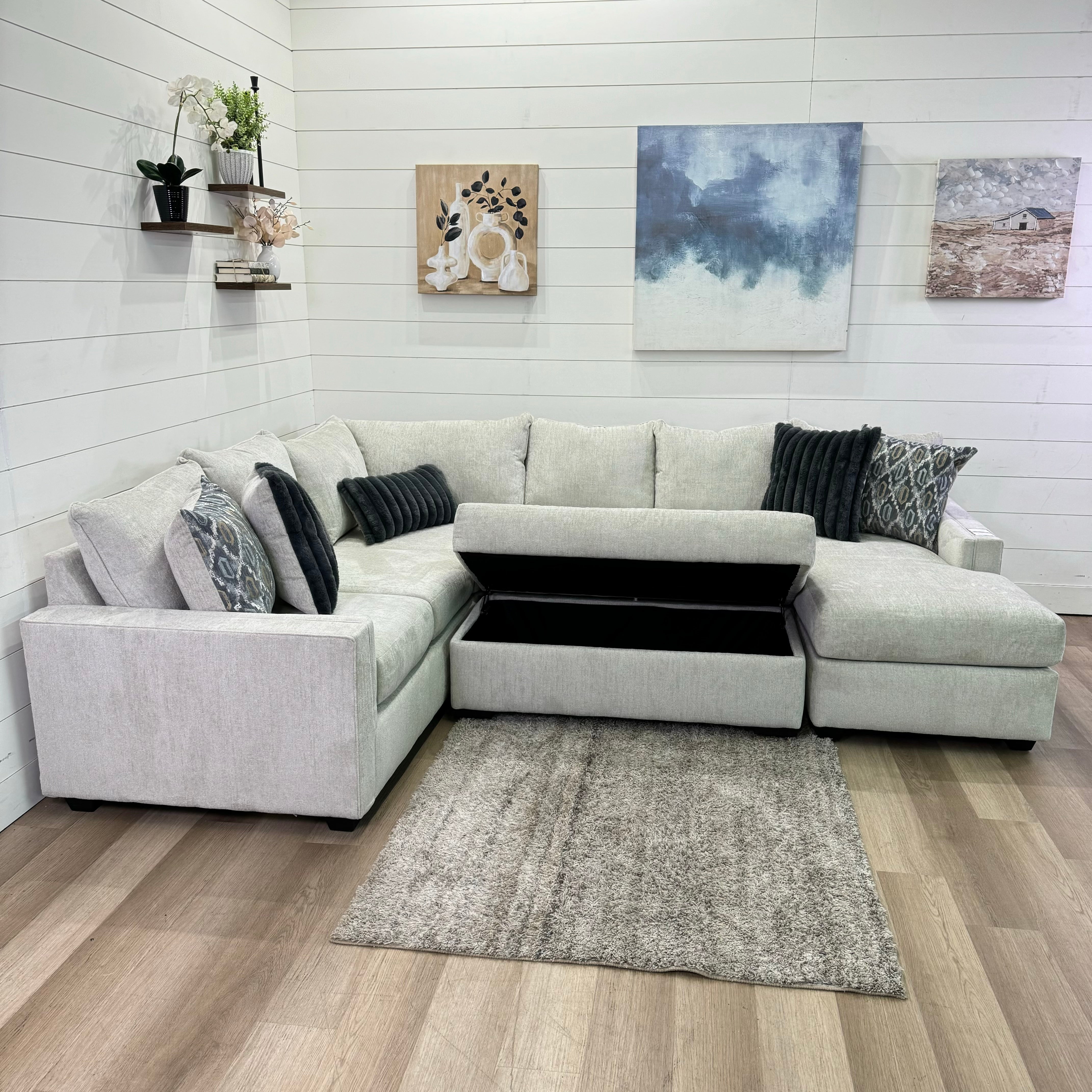 Harper Cream U Shape Reversible Chaise Sectional