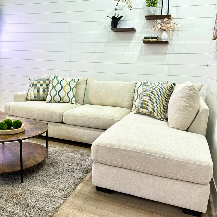 Sahara Cream Two Piece Chaise Sectional