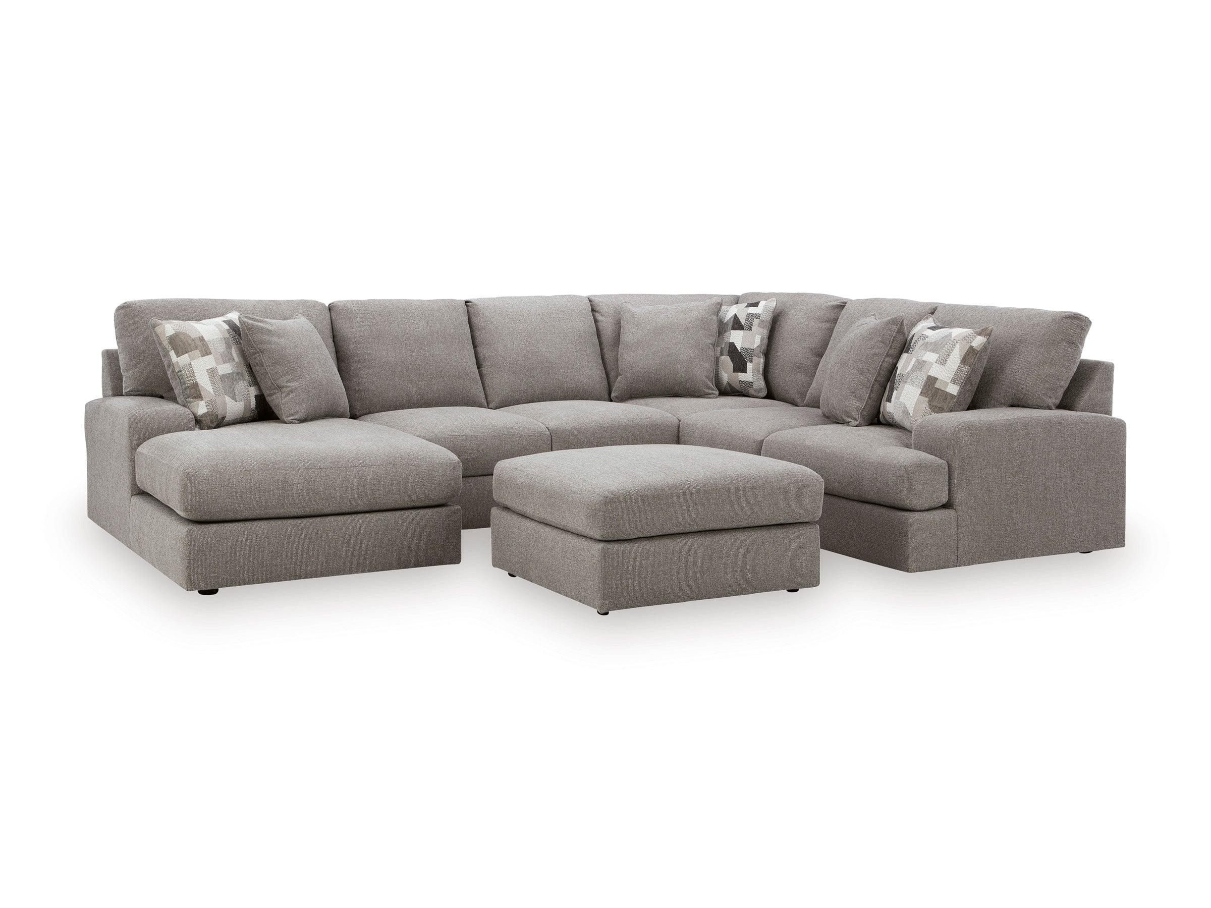 Parker U Shape Chaise Sectional In Smoke (Reversible)