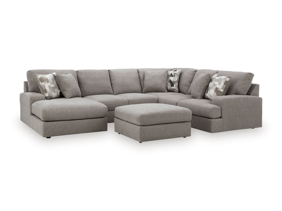 Parker U Shape Chaise Sectional In Smoke (Reversible)