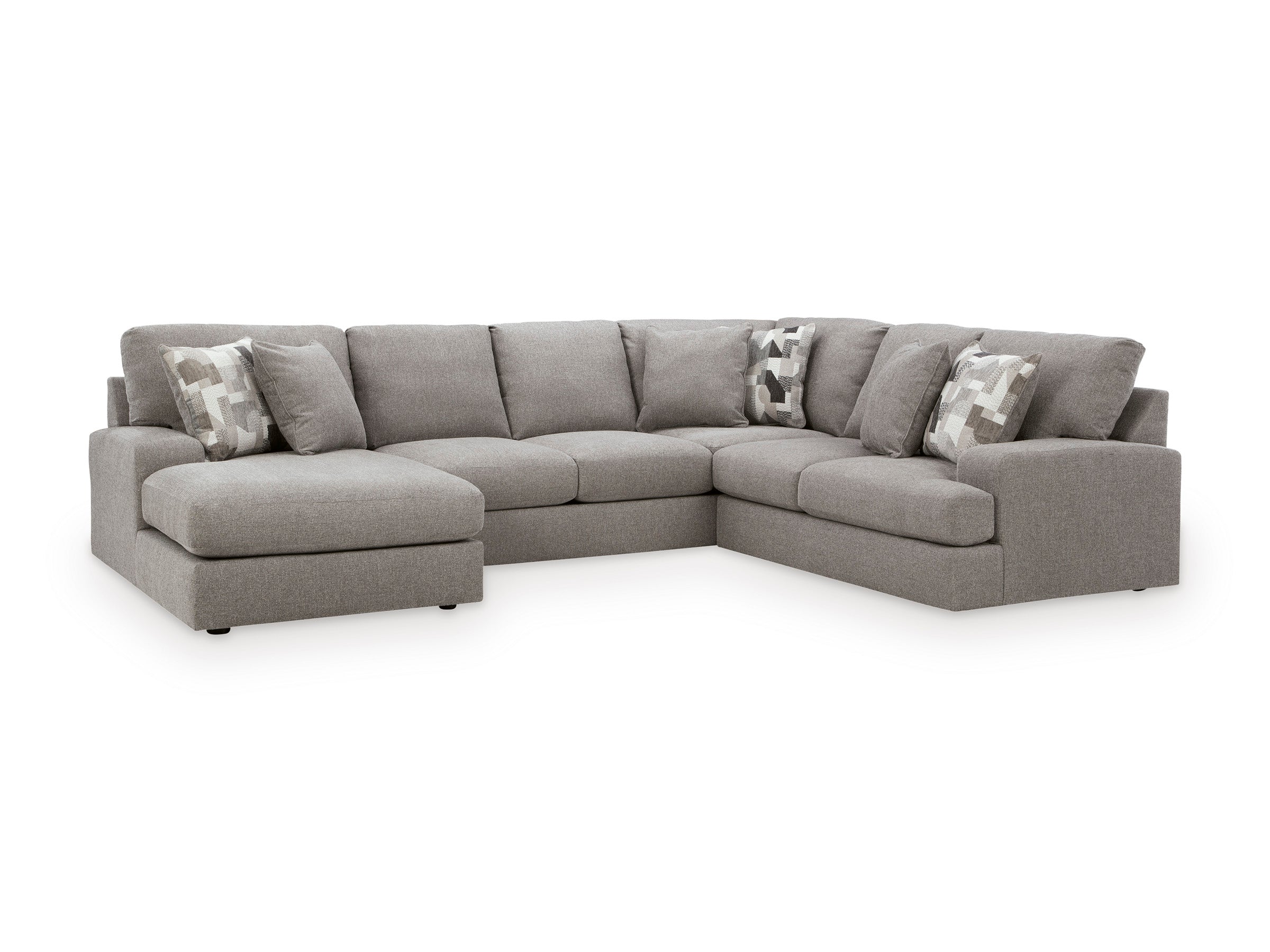 Parker U Shape Chaise Sectional In Smoke (Reversible)