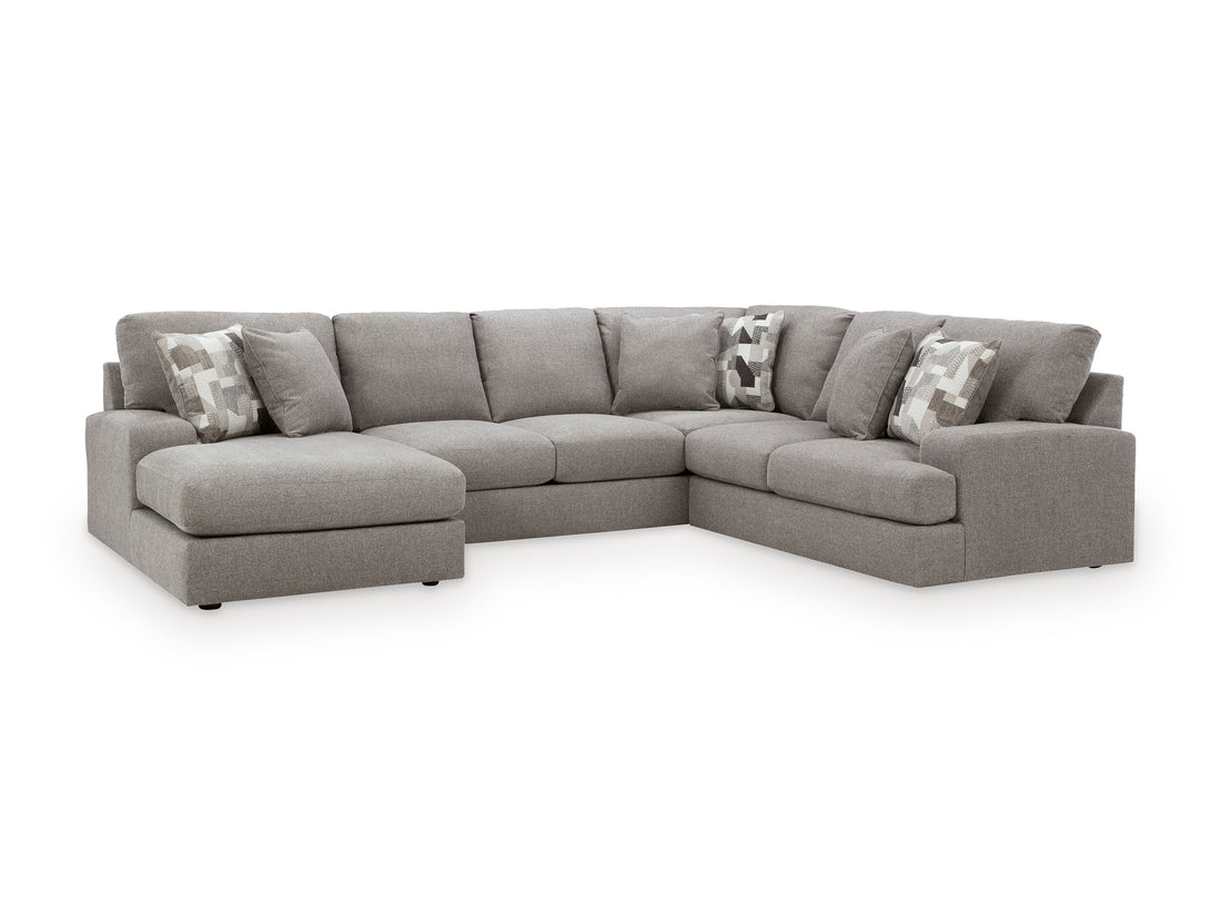 Parker U Shape Chaise Sectional In Smoke (Reversible)