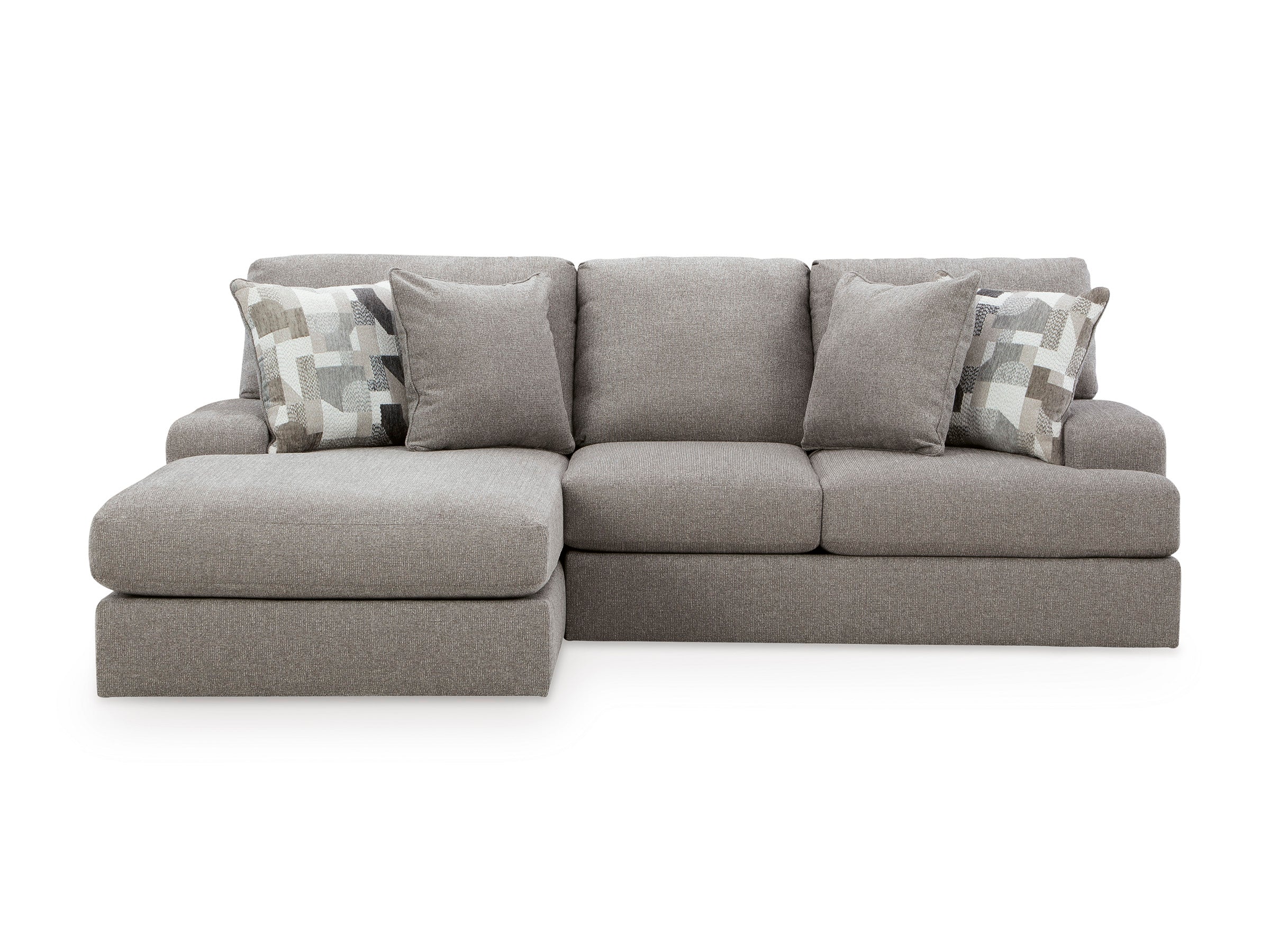 Parker Two Piece Chaise Sectional In Smoke (Reversible)