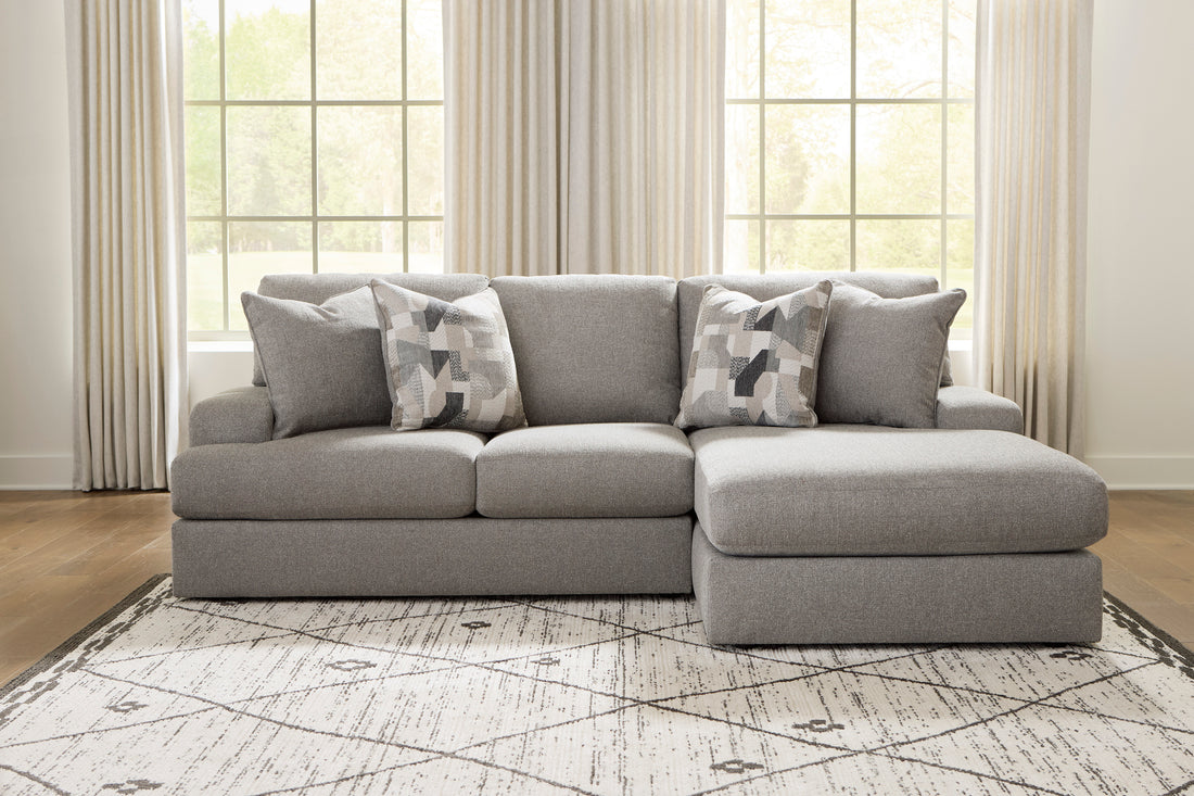 Parker Two Piece Chaise Sectional In Smoke (Reversible)