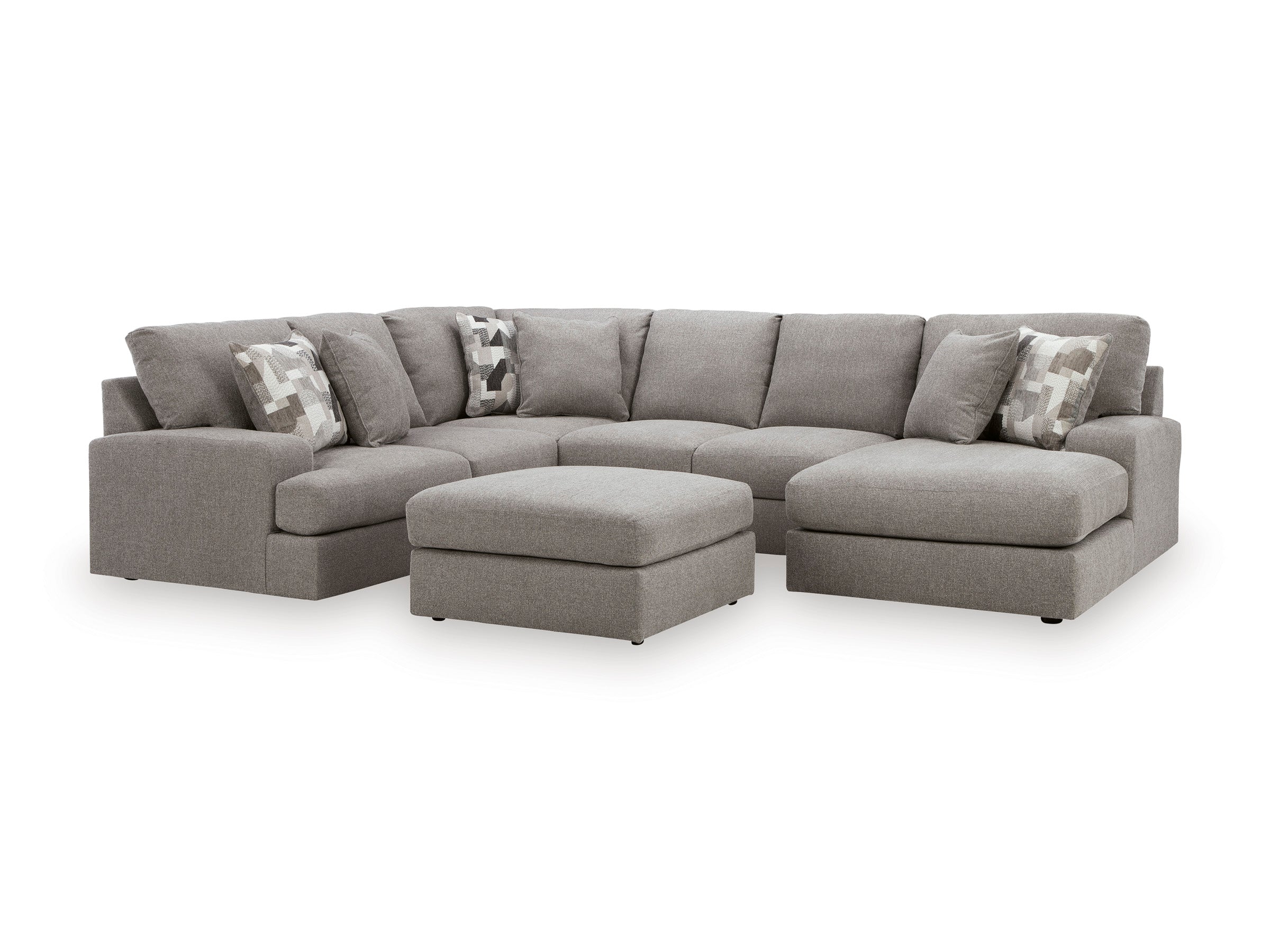 Parker U Shape Chaise Sectional In Smoke (Reversible)