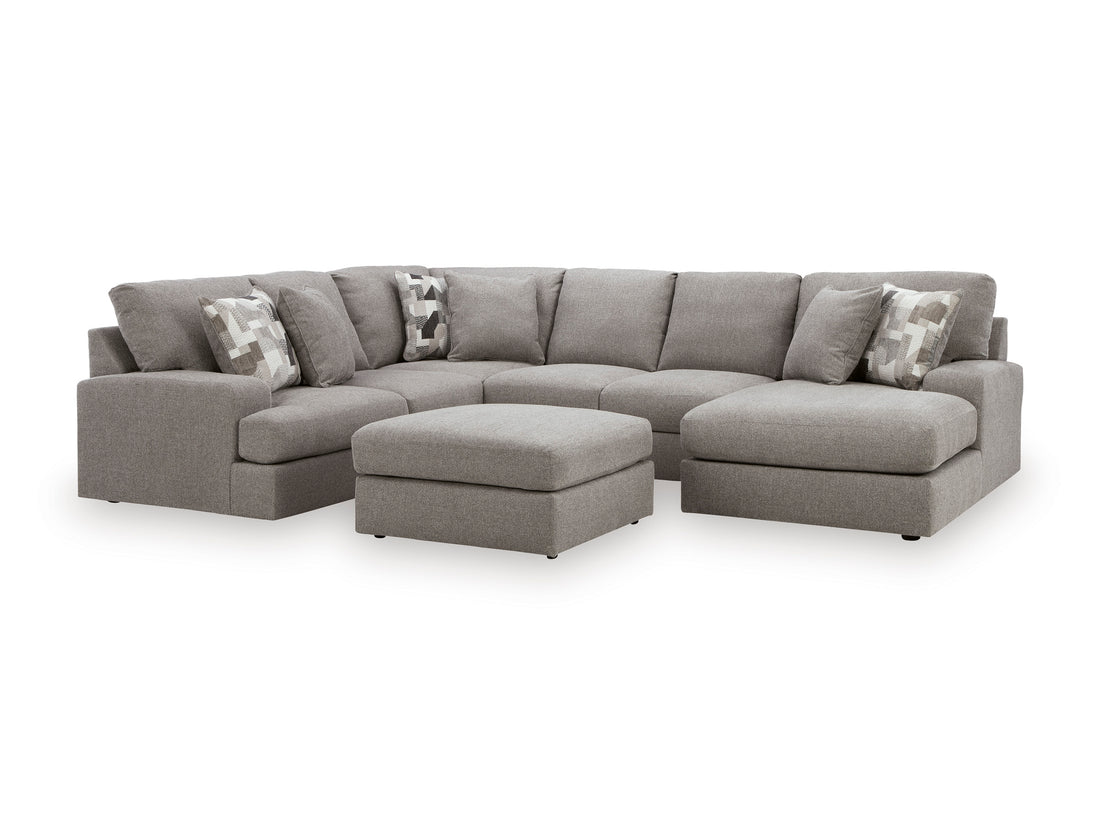 Parker U Shape Chaise Sectional In Smoke (Reversible)
