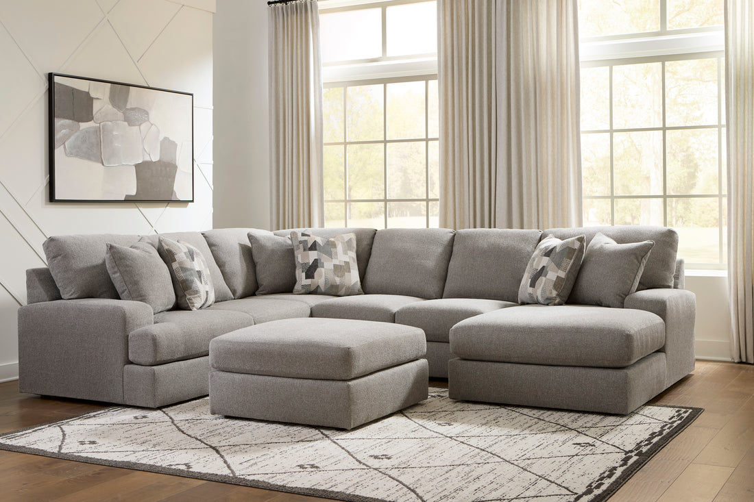 Parker U Shape Chaise Sectional In Smoke (Reversible)