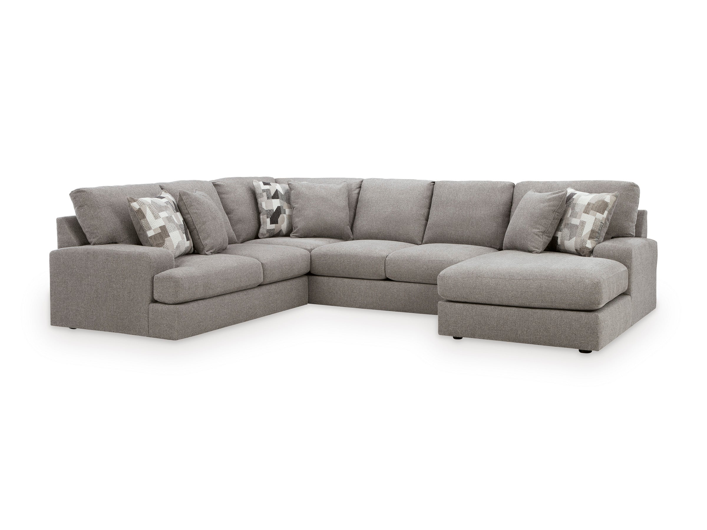 Parker U Shape Chaise Sectional In Smoke (Reversible)