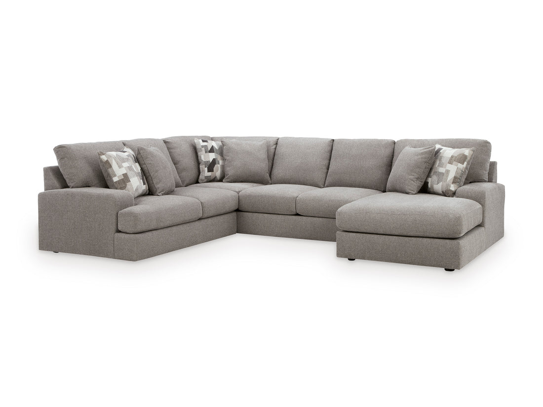 Parker U Shape Chaise Sectional In Smoke (Reversible)