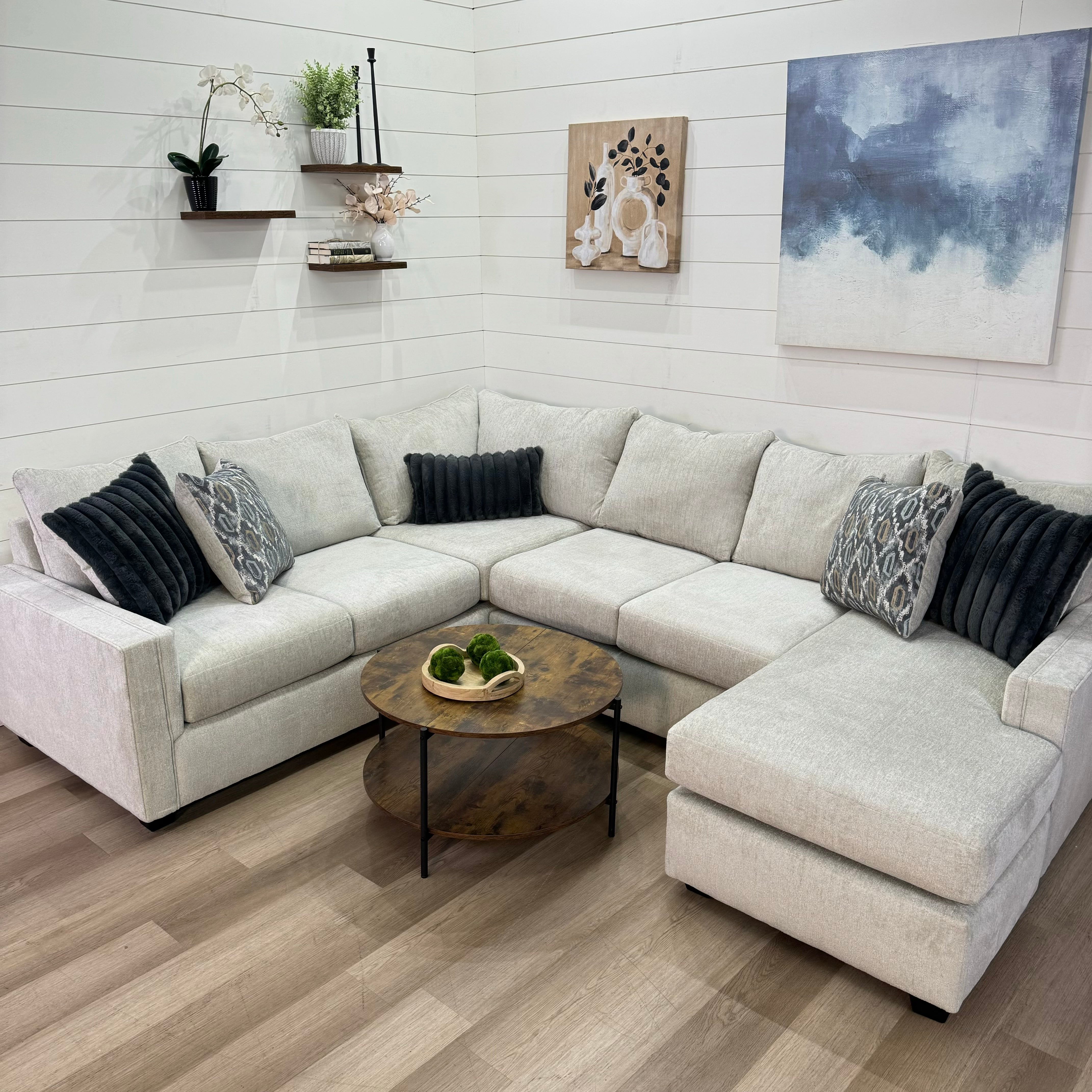 Harper Cream U Shape Reversible Chaise Sectional