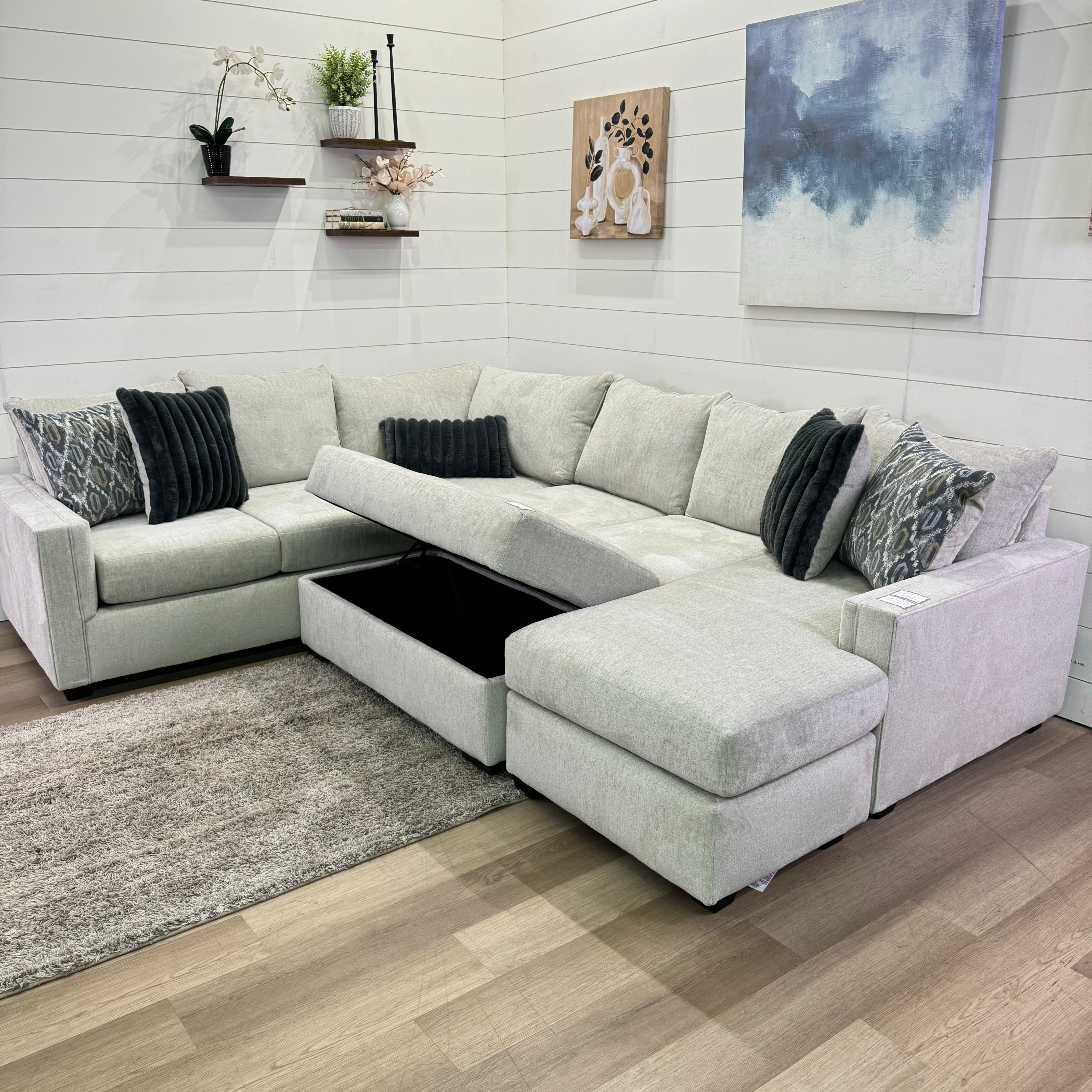 Harper Cream U Shape Reversible Chaise Sectional