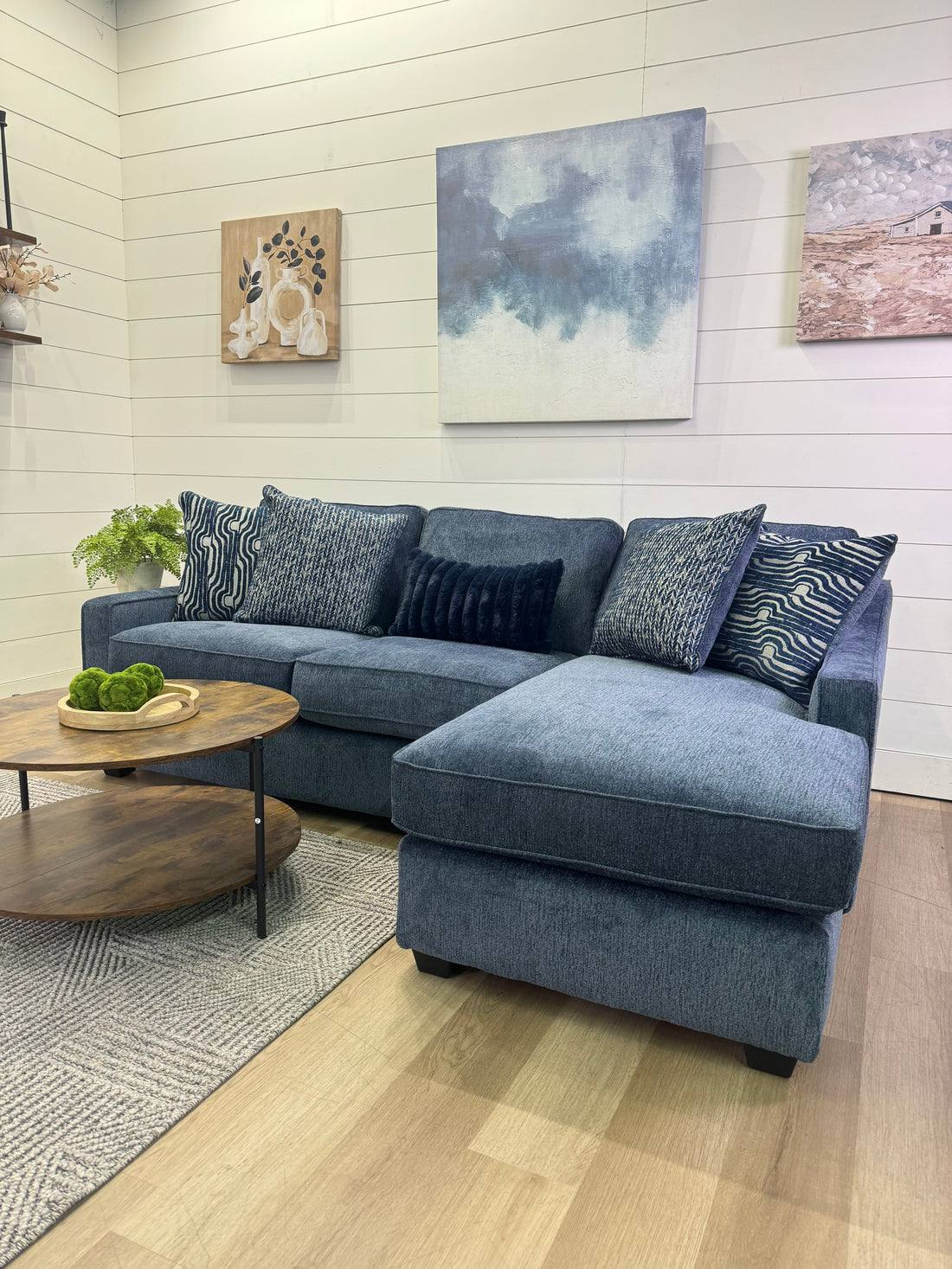 🔥 BF SPECIAL! - Michigan Blue Sectional Sofa Reversible Chaise