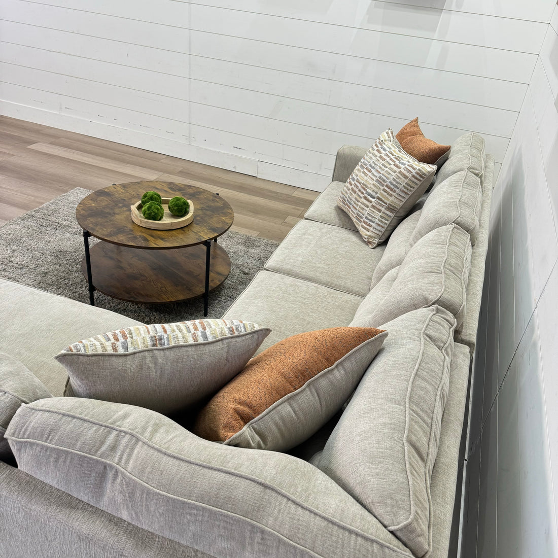 Weston Oatmeal Beige Chaise Sectional Sofa